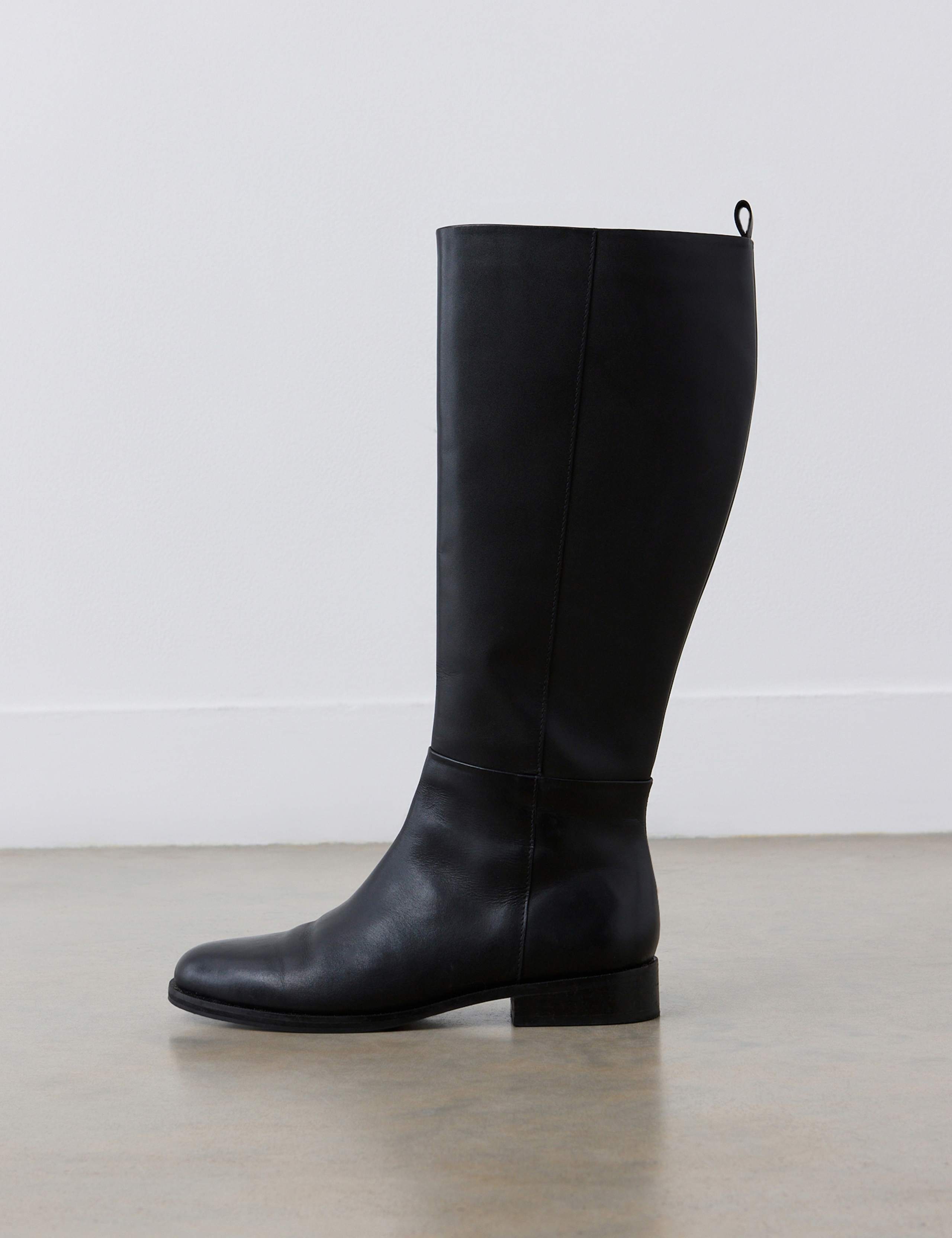 Leather Flat Knee High Boots 2 of 5