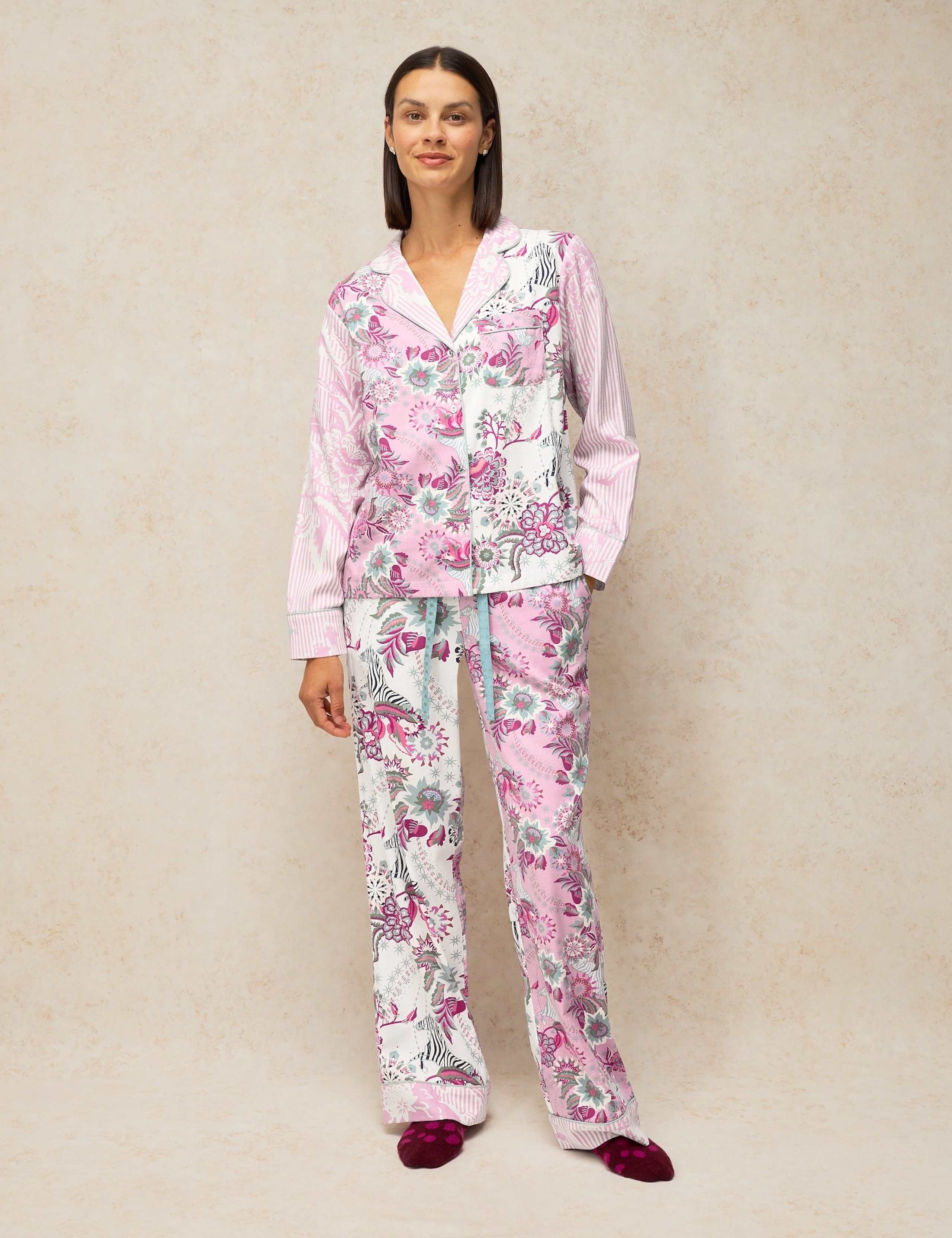 Cotton Rich Printed Pyjama Bottoms 1 of 6