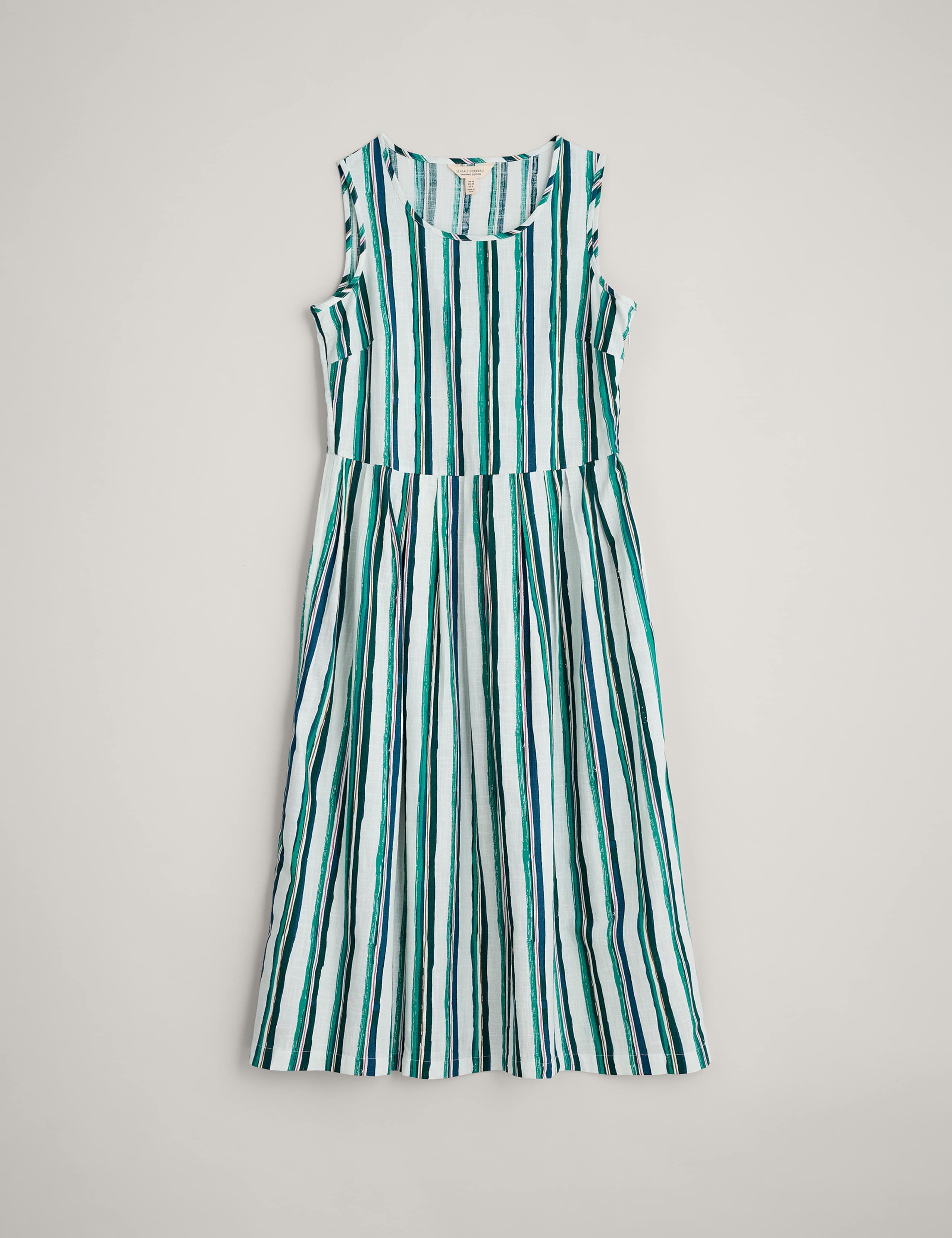 Pure Cotton Striped Midi Waisted Dress 2 of 5