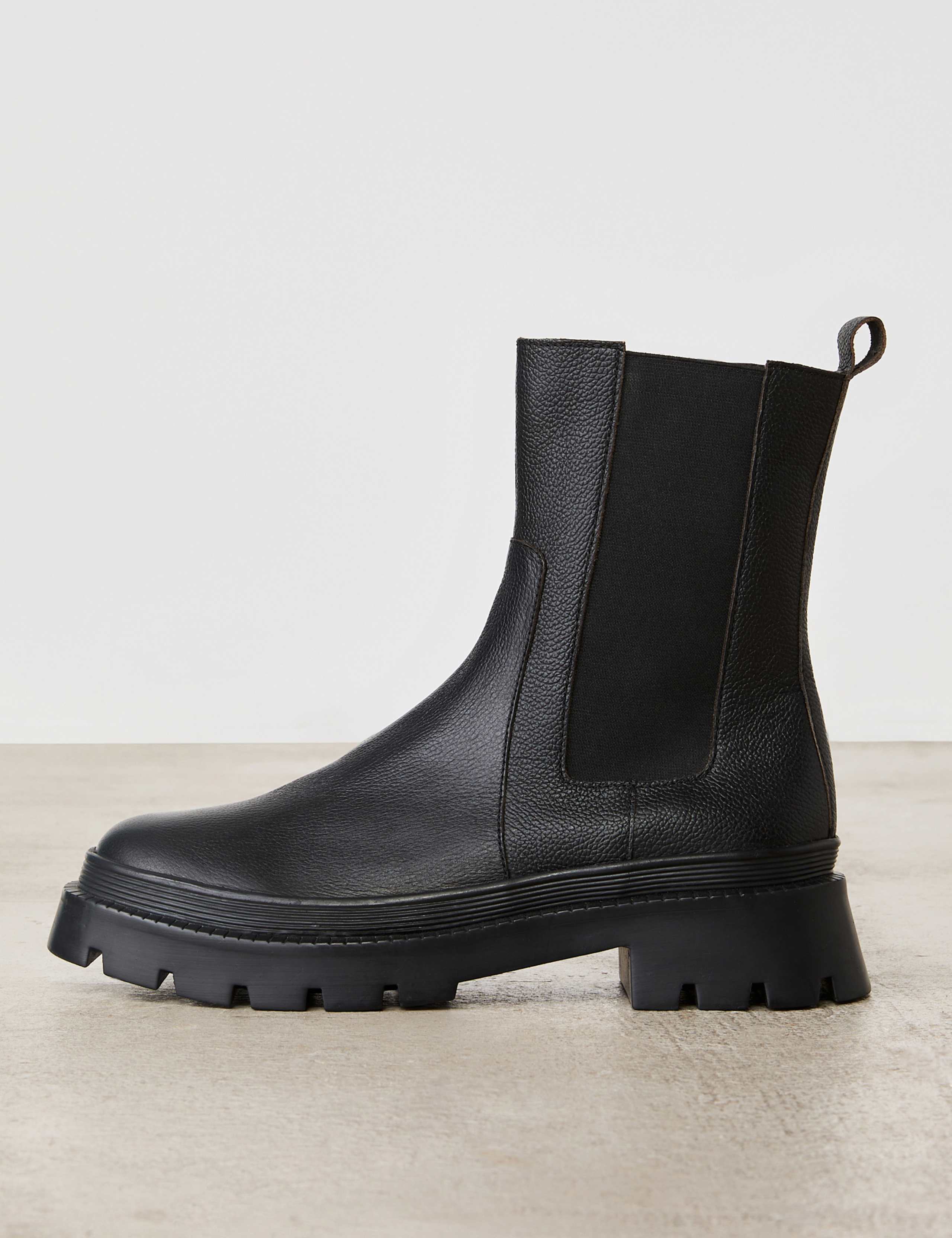 Leather Chelsea Flat Ankle Boots 2 of 3