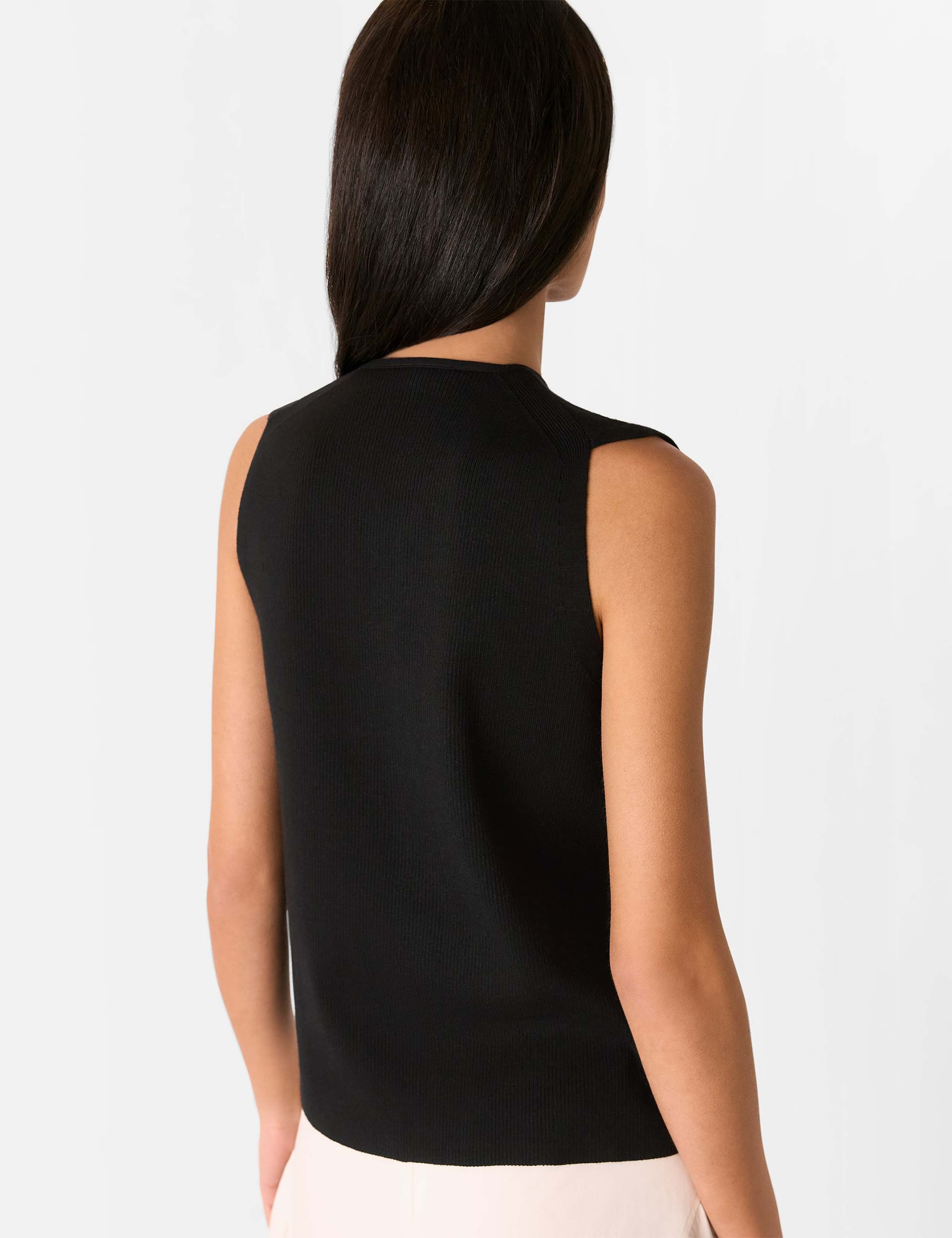 Cotton Rich Tie Front Knitted Vest 4 of 4