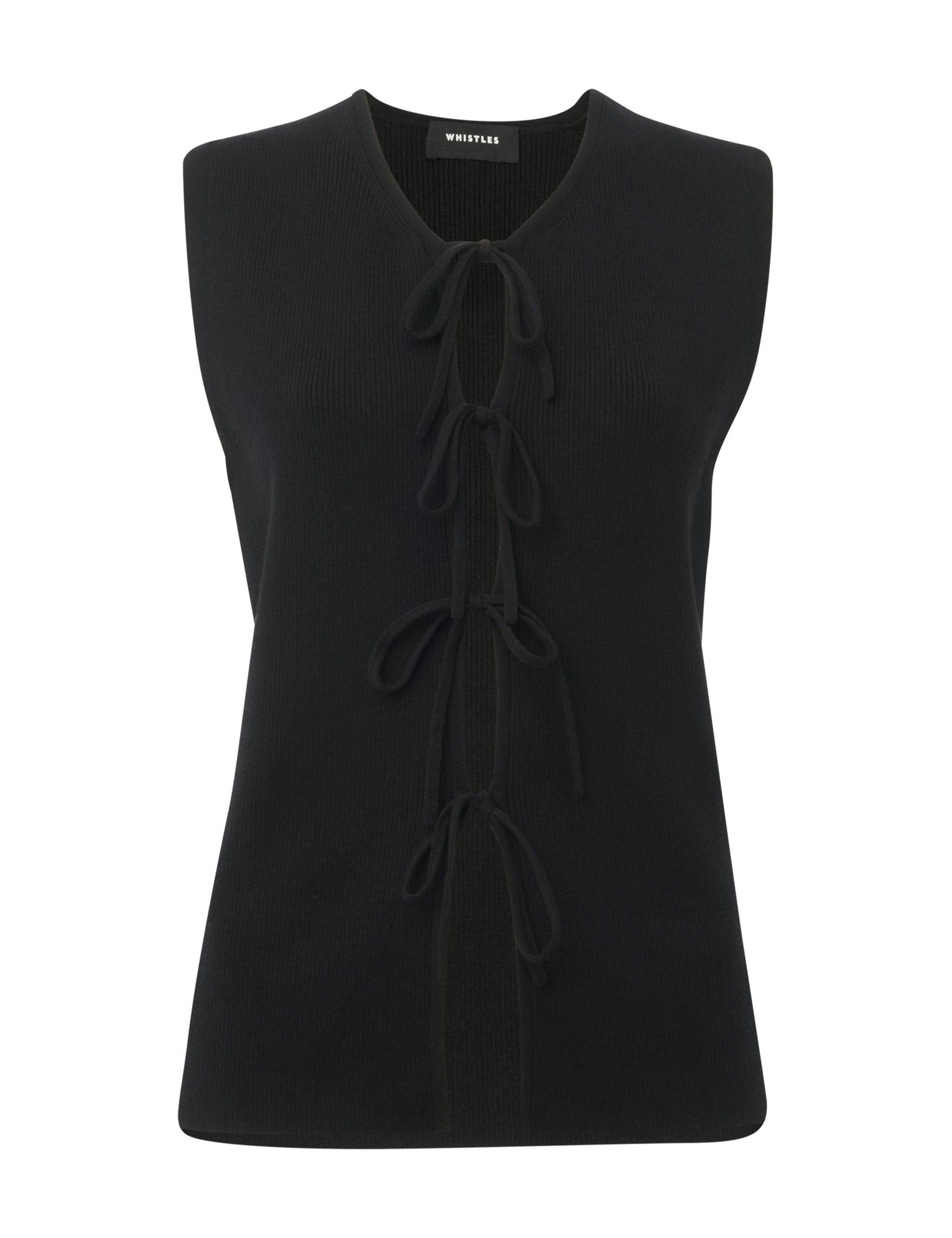 Cotton Rich Tie Front Knitted Vest 2 of 4