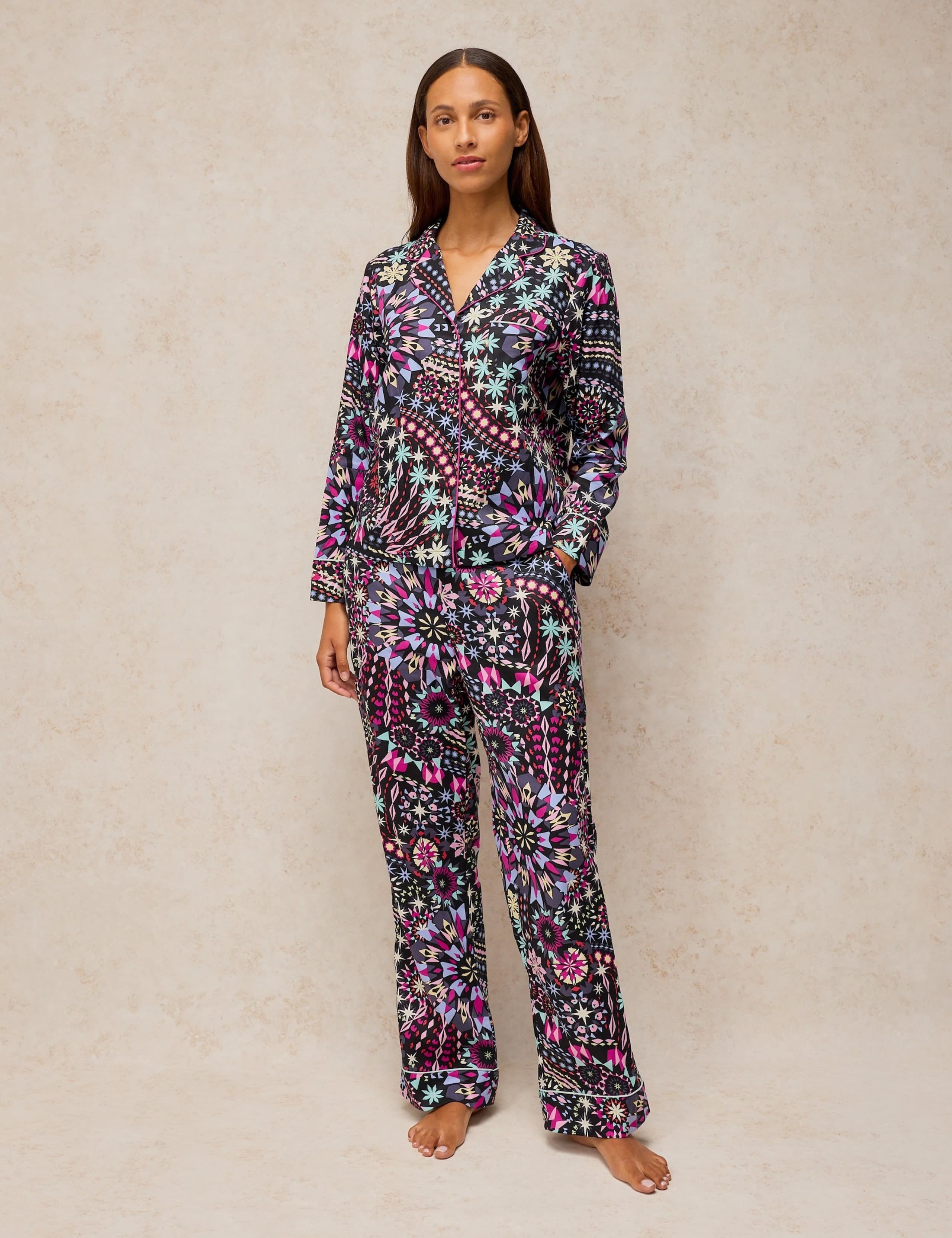 Cotton Rich Printed Pyjama Bottoms 1 of 6