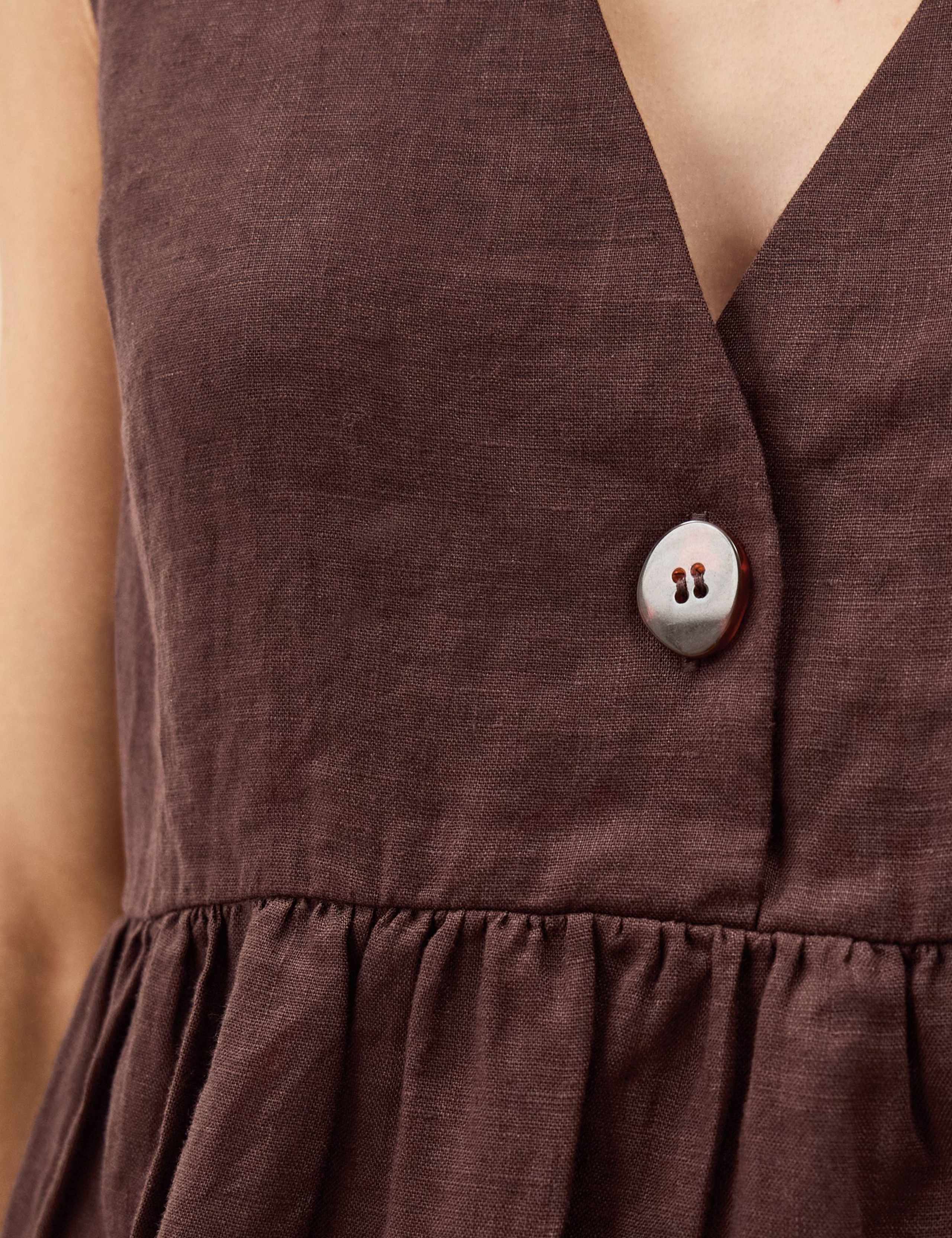 Pure Linen V-Neck Peplum Top 5 of 5