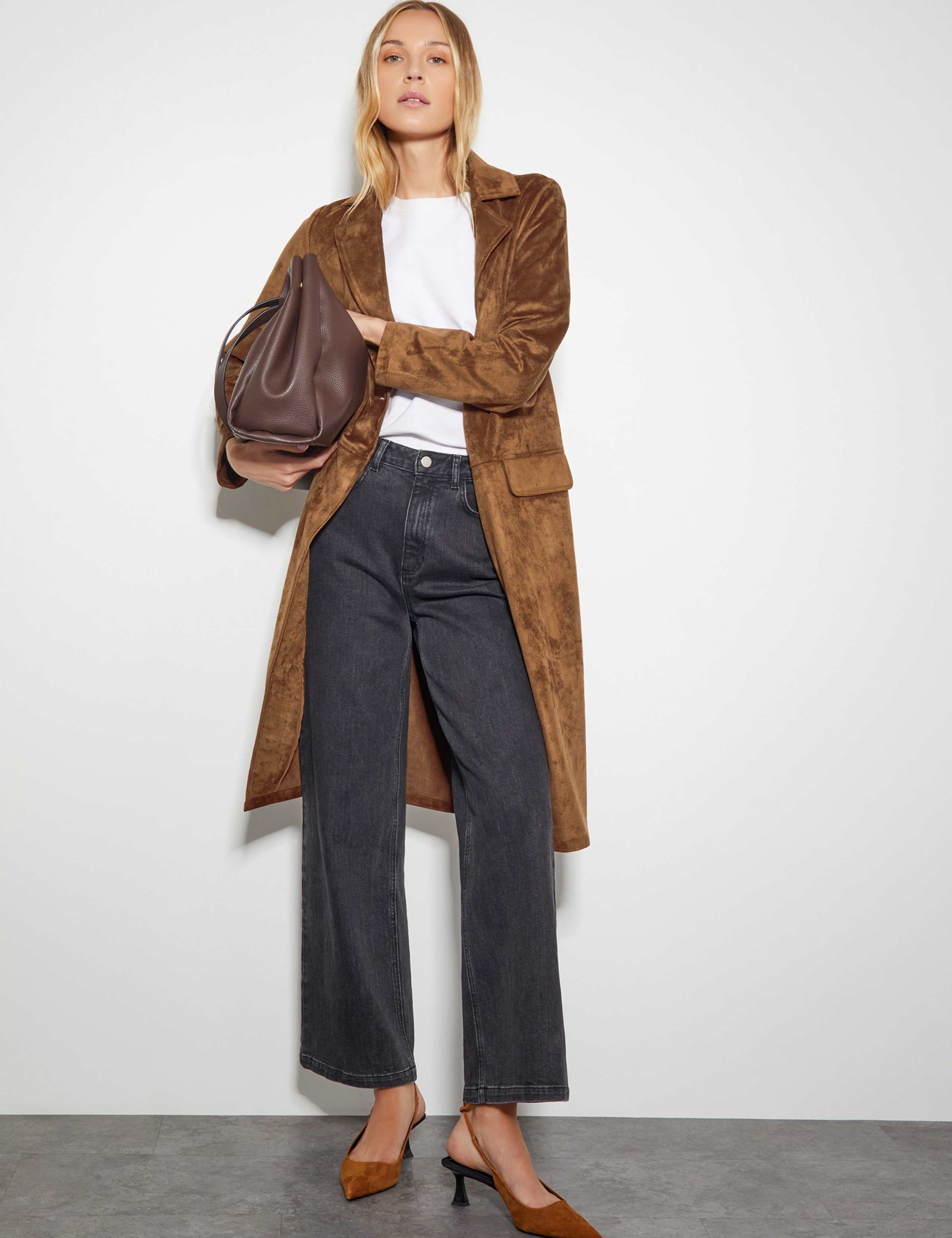 Suedette Trench Coat 2 of 4