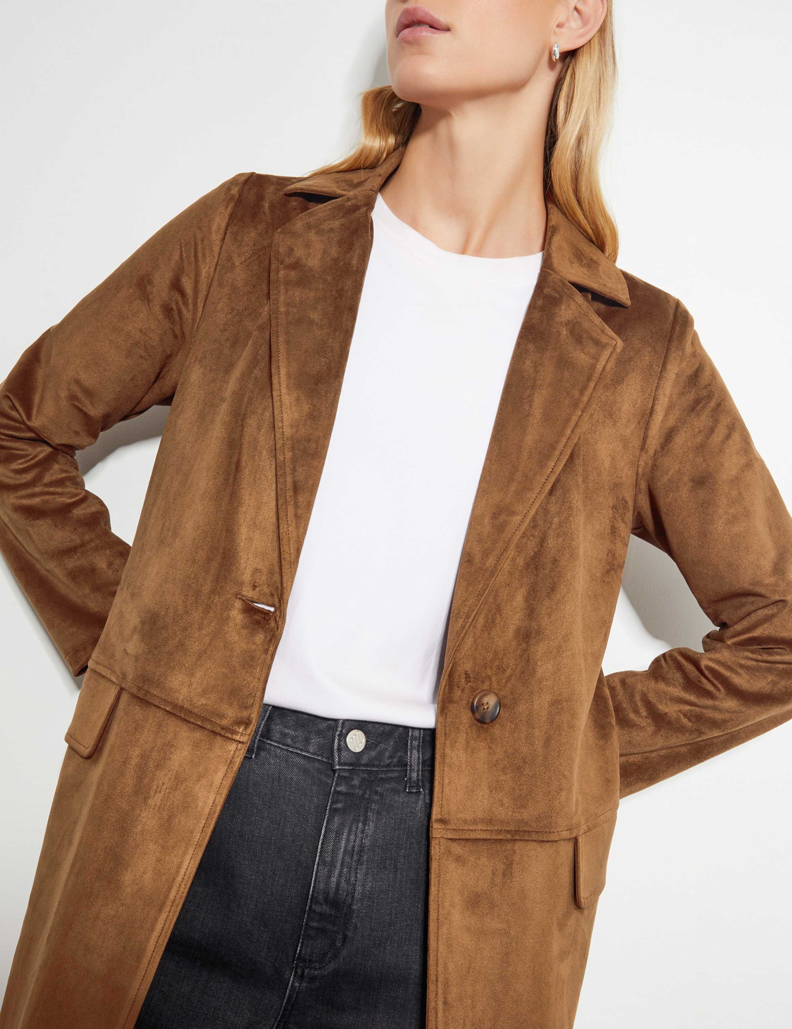 Suedette Trench Coat 4 of 4