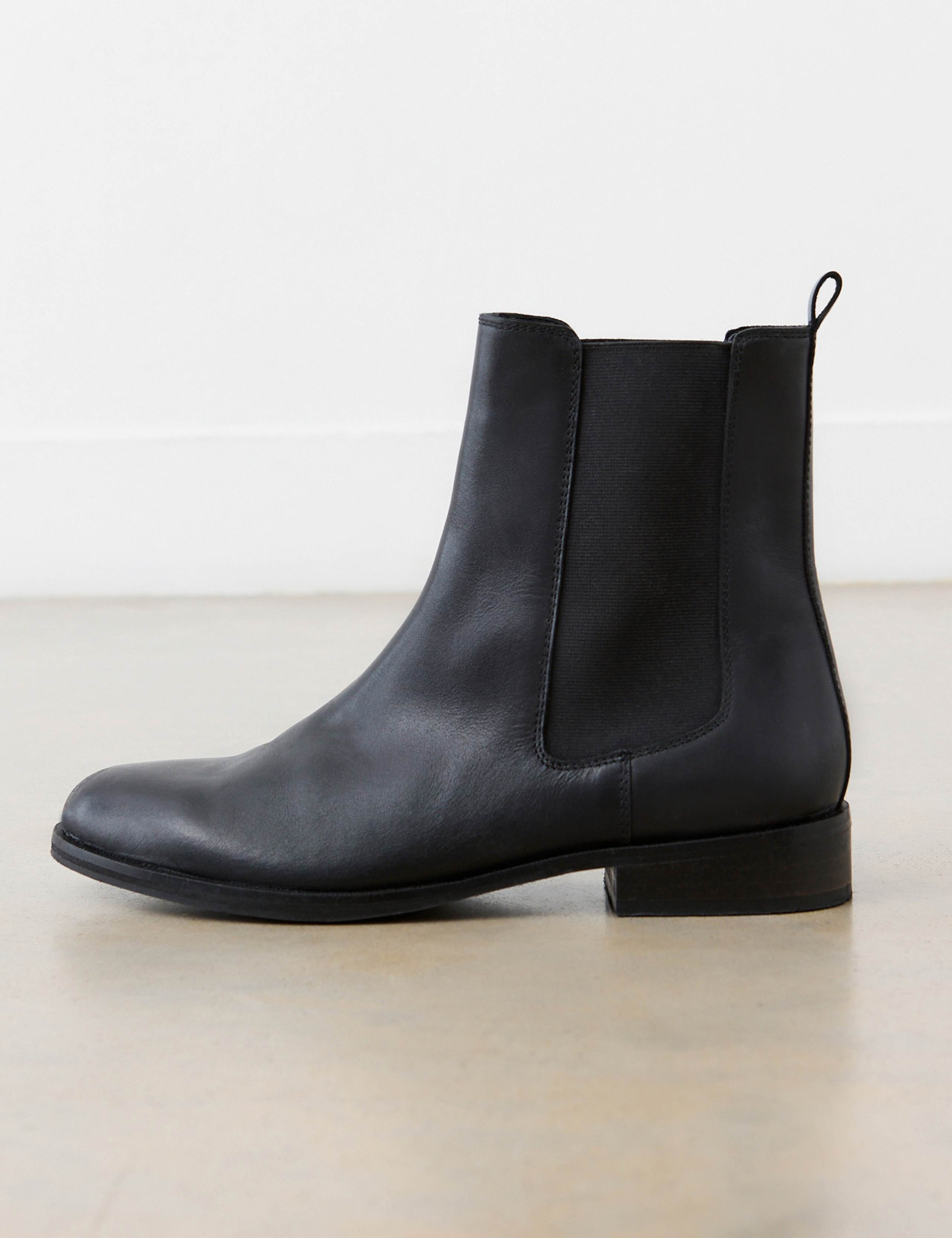 Leather Chelsea Flat Ankle Boots 2 of 6