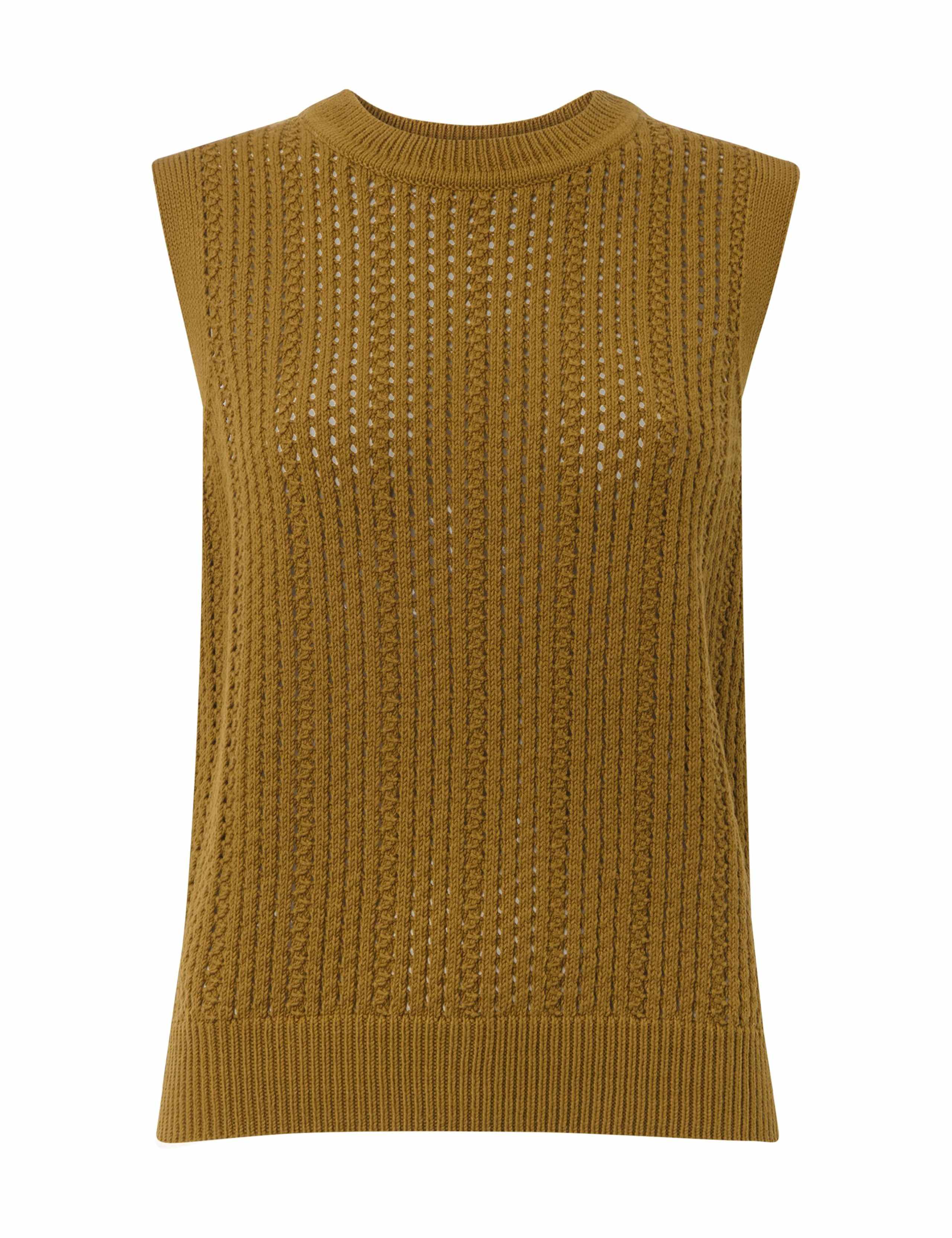 Pure Cotton Crew Neck Knitted Vest 2 of 4