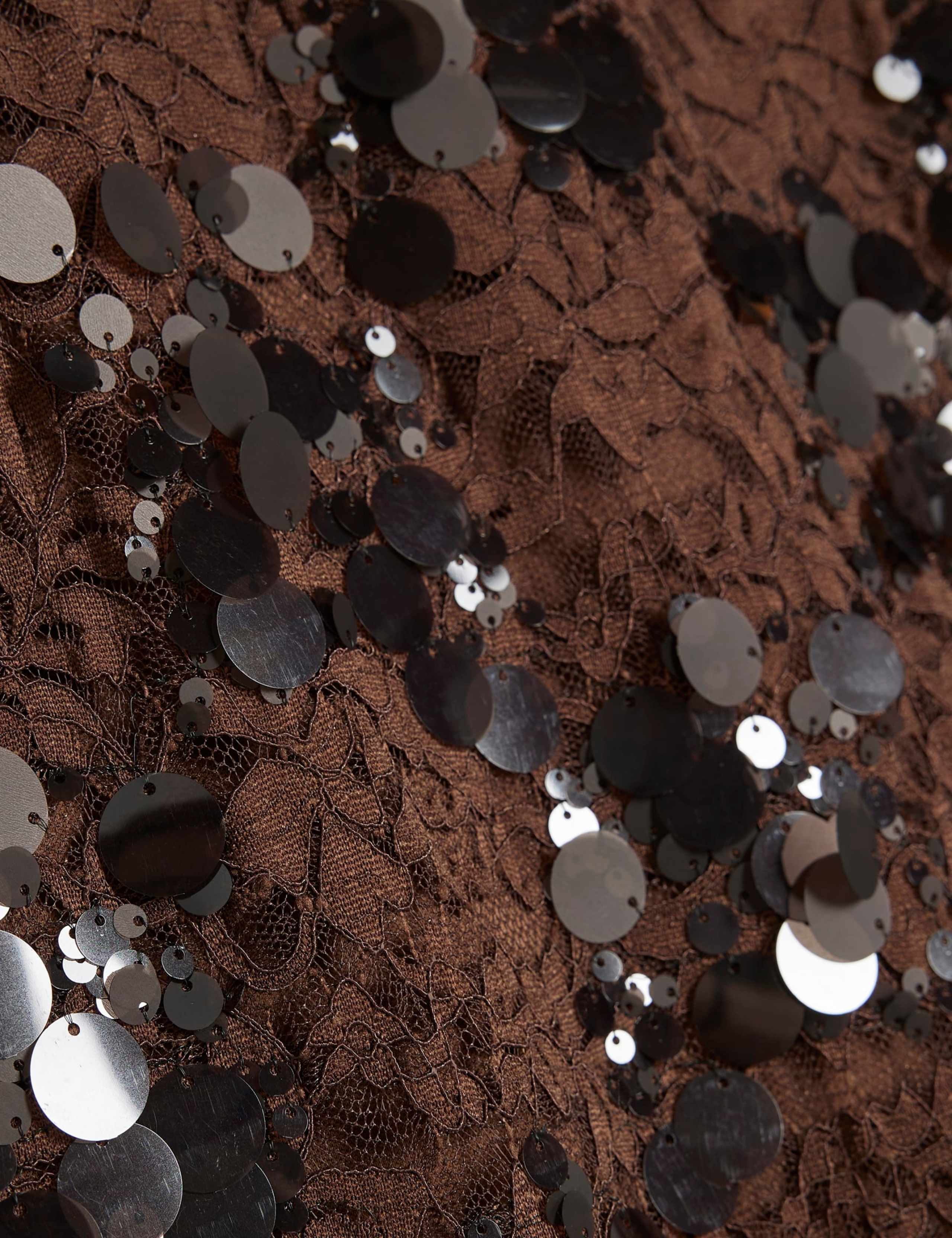 Lace Sequin Maxi Pencil Skirt 3 of 6