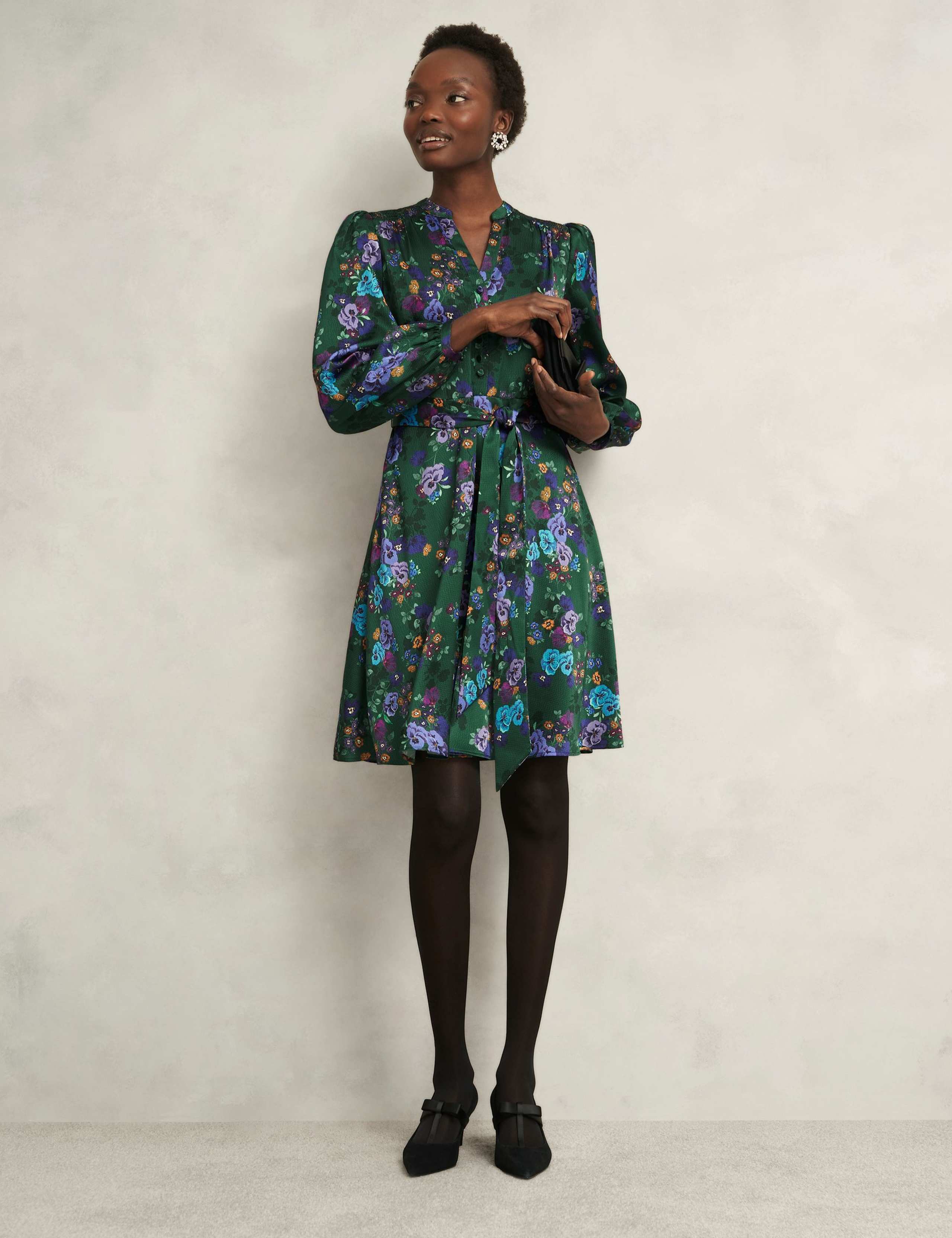 Floral Notch V-Neck Skater Dress 5 of 7