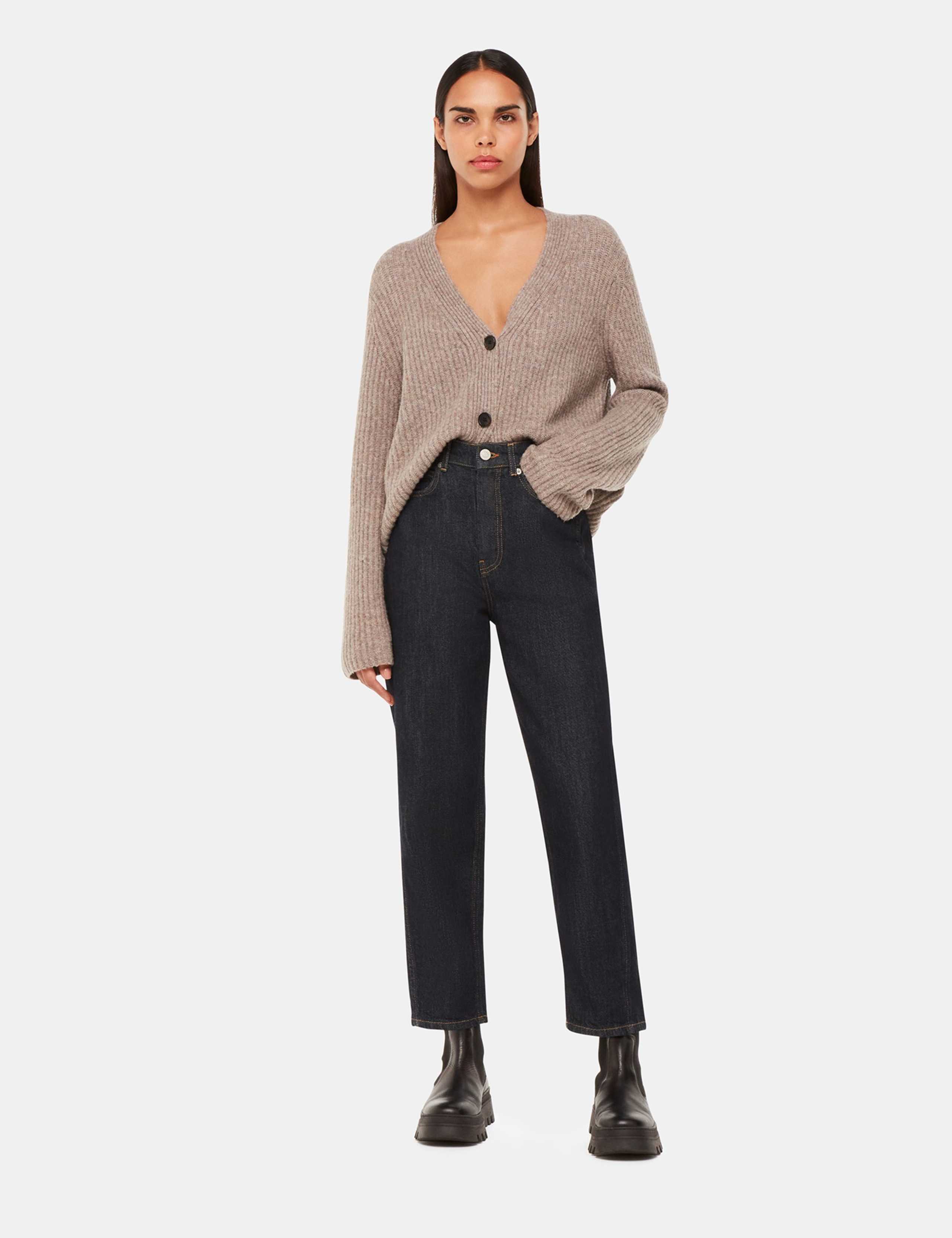High Waisted Barrel Ankle Grazer Jeans 1 of 4