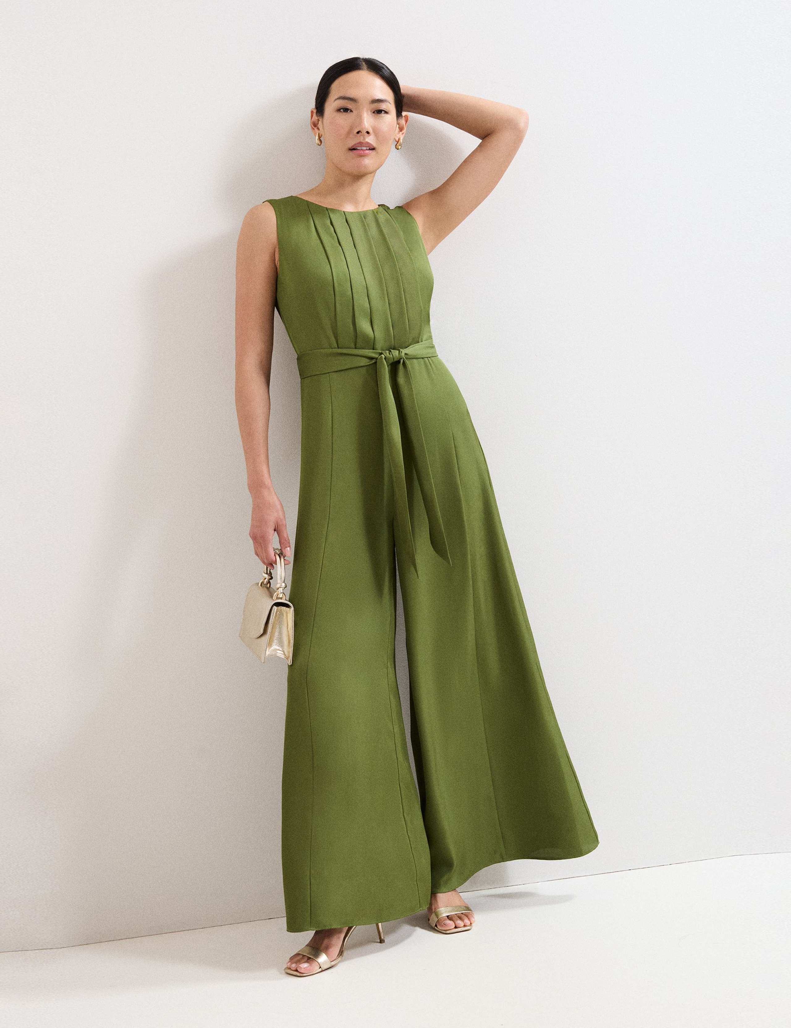 Pleated Sleeveless Wide Leg Jumpsuit 1 of 5