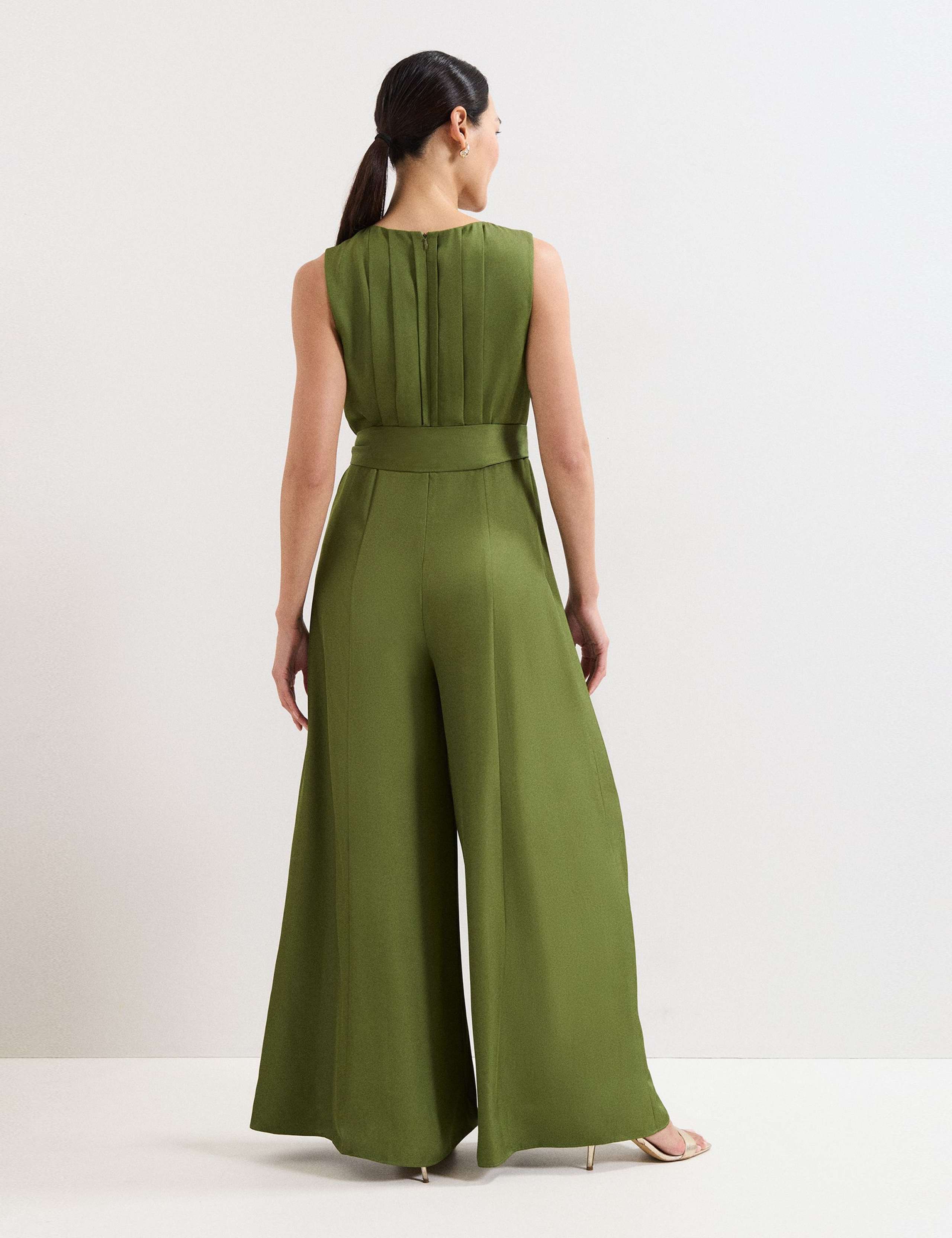 Pleated Sleeveless Wide Leg Jumpsuit 3 of 5