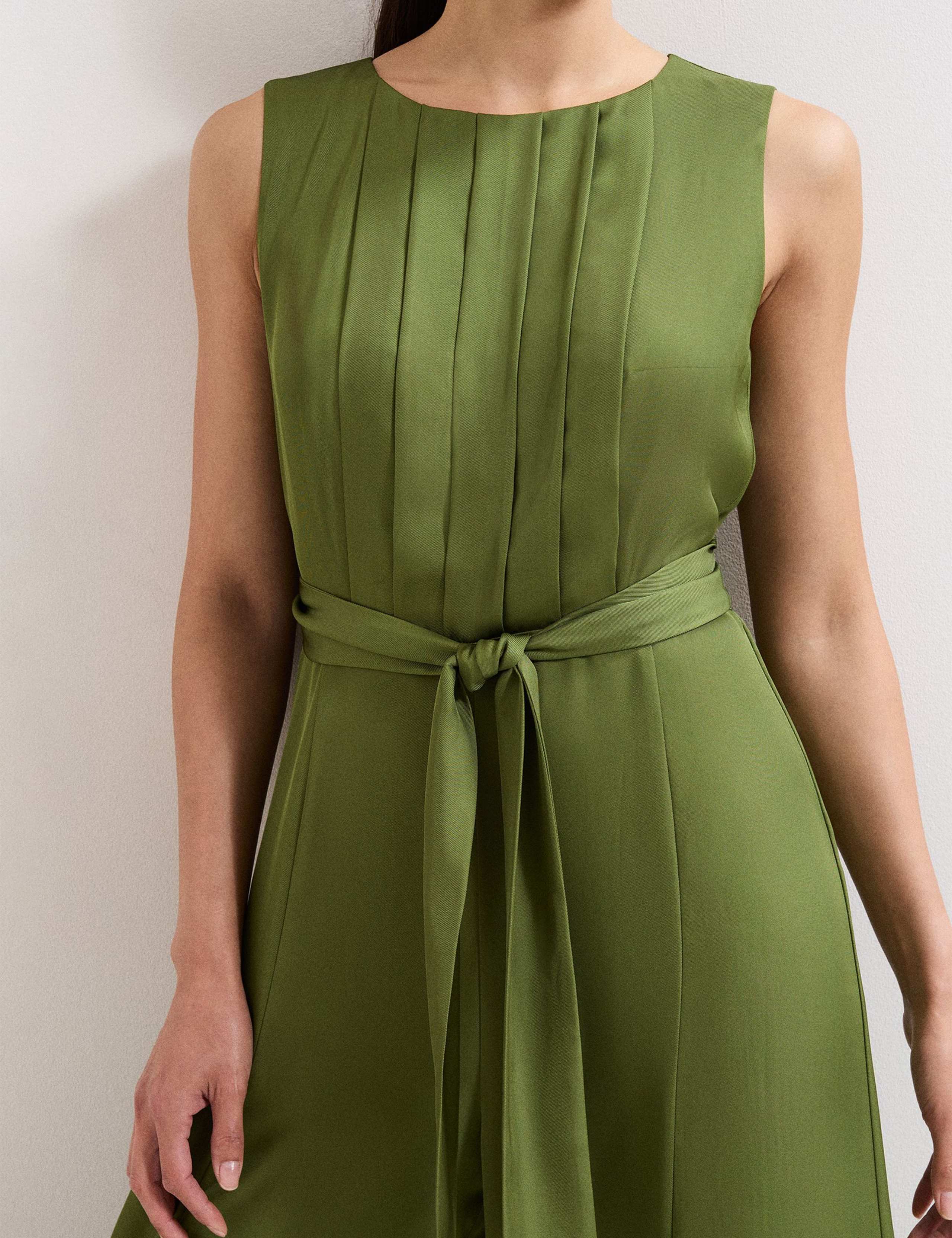Pleated Sleeveless Wide Leg Jumpsuit 5 of 5