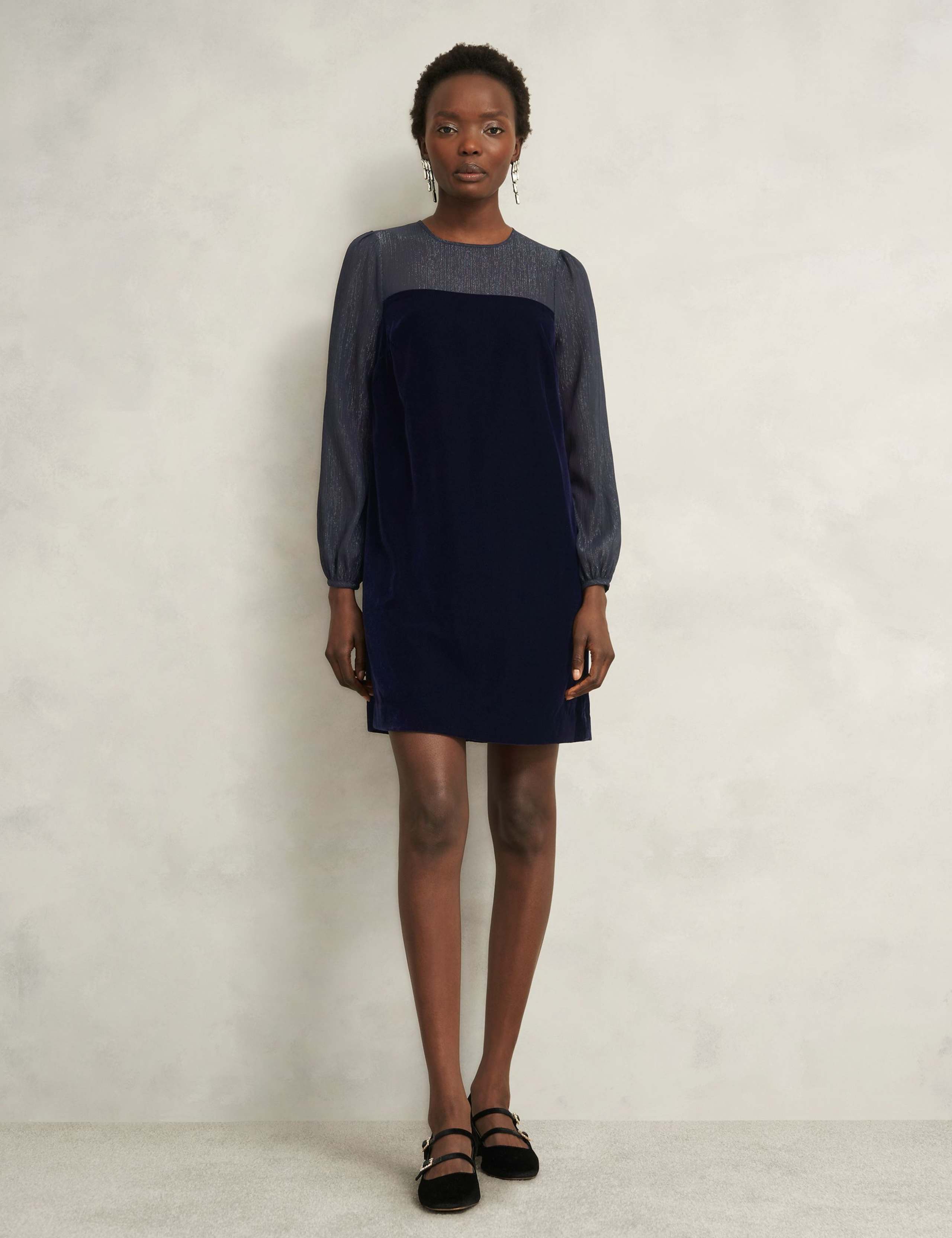 Velvet Mini Shift Dress 3 of 7