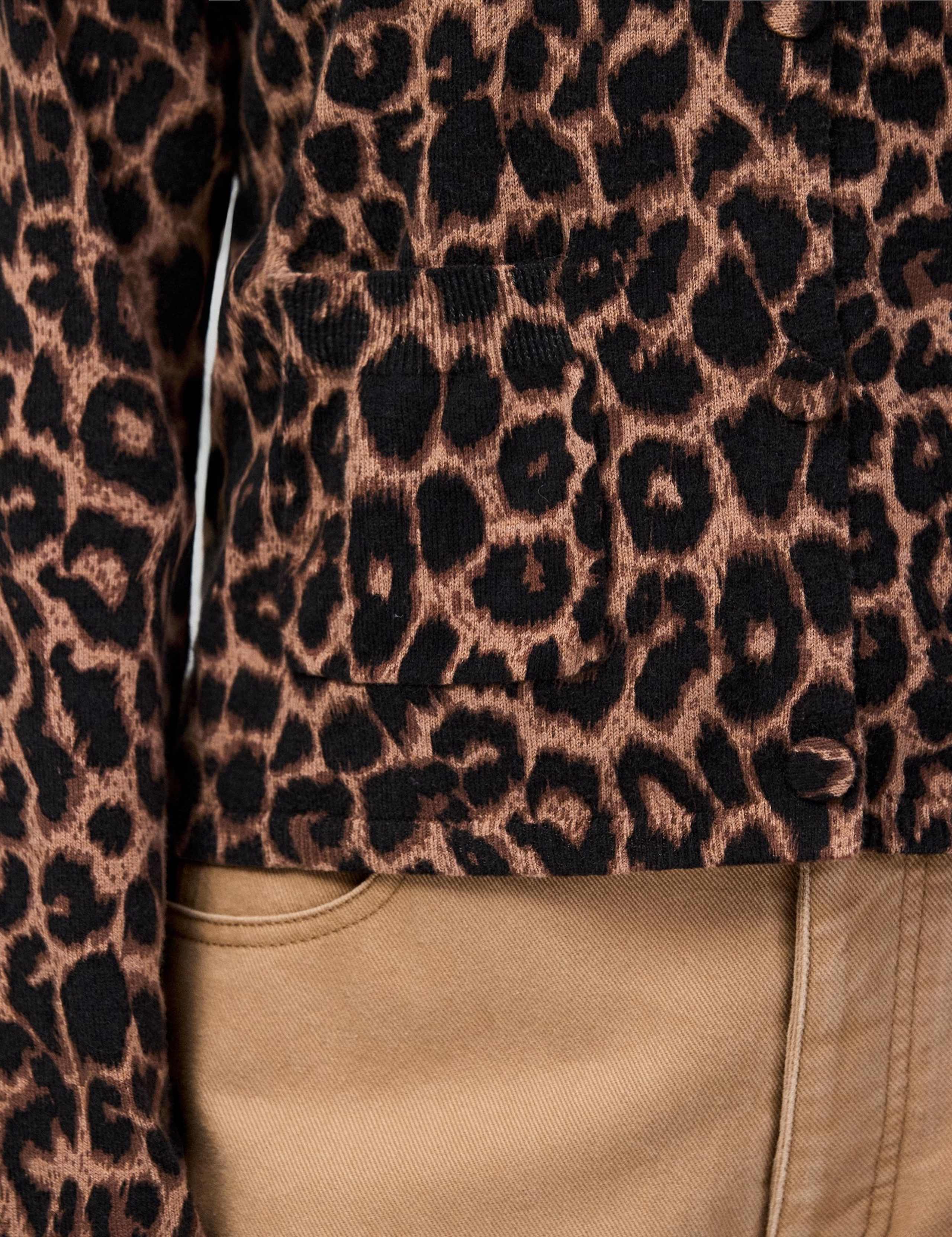 Cotton Rich Leopard Print Cardigan with Cashmere 5 of 5
