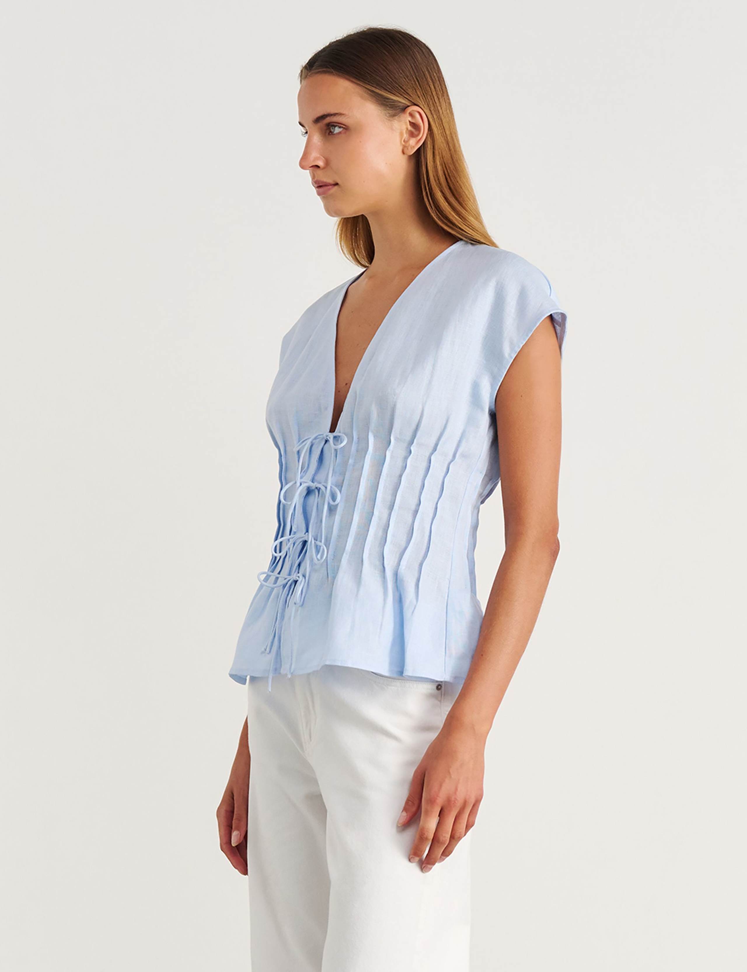 Pure Linen Pintuck Blouse 5 of 6