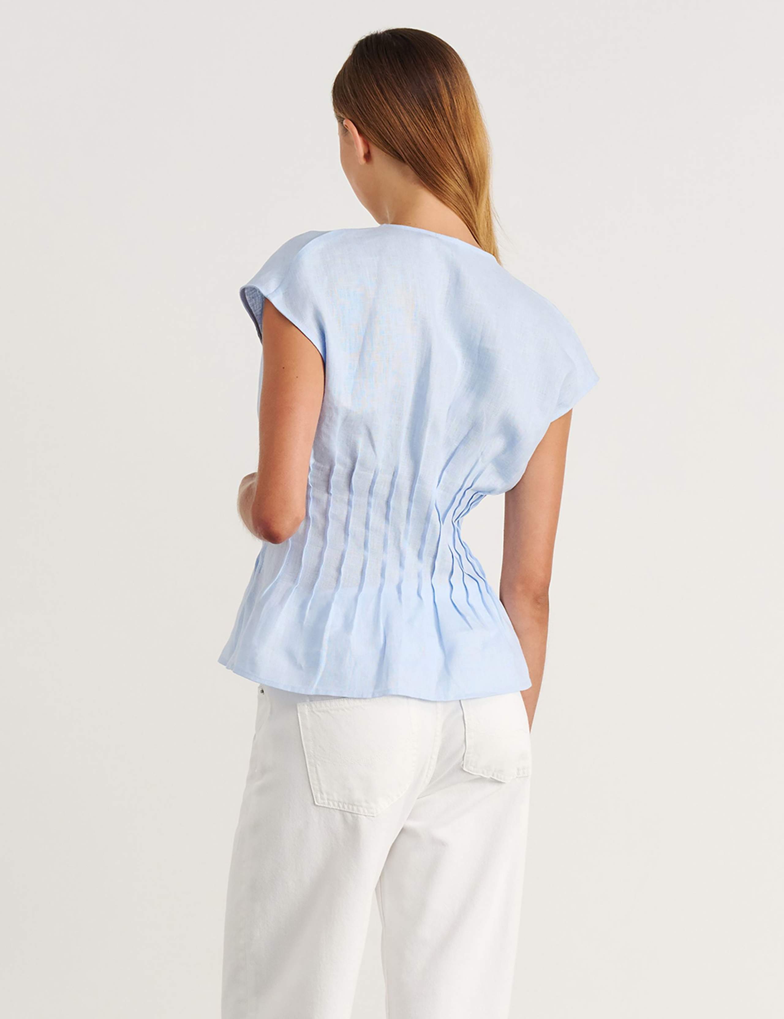 Pure Linen Pintuck Blouse 6 of 6