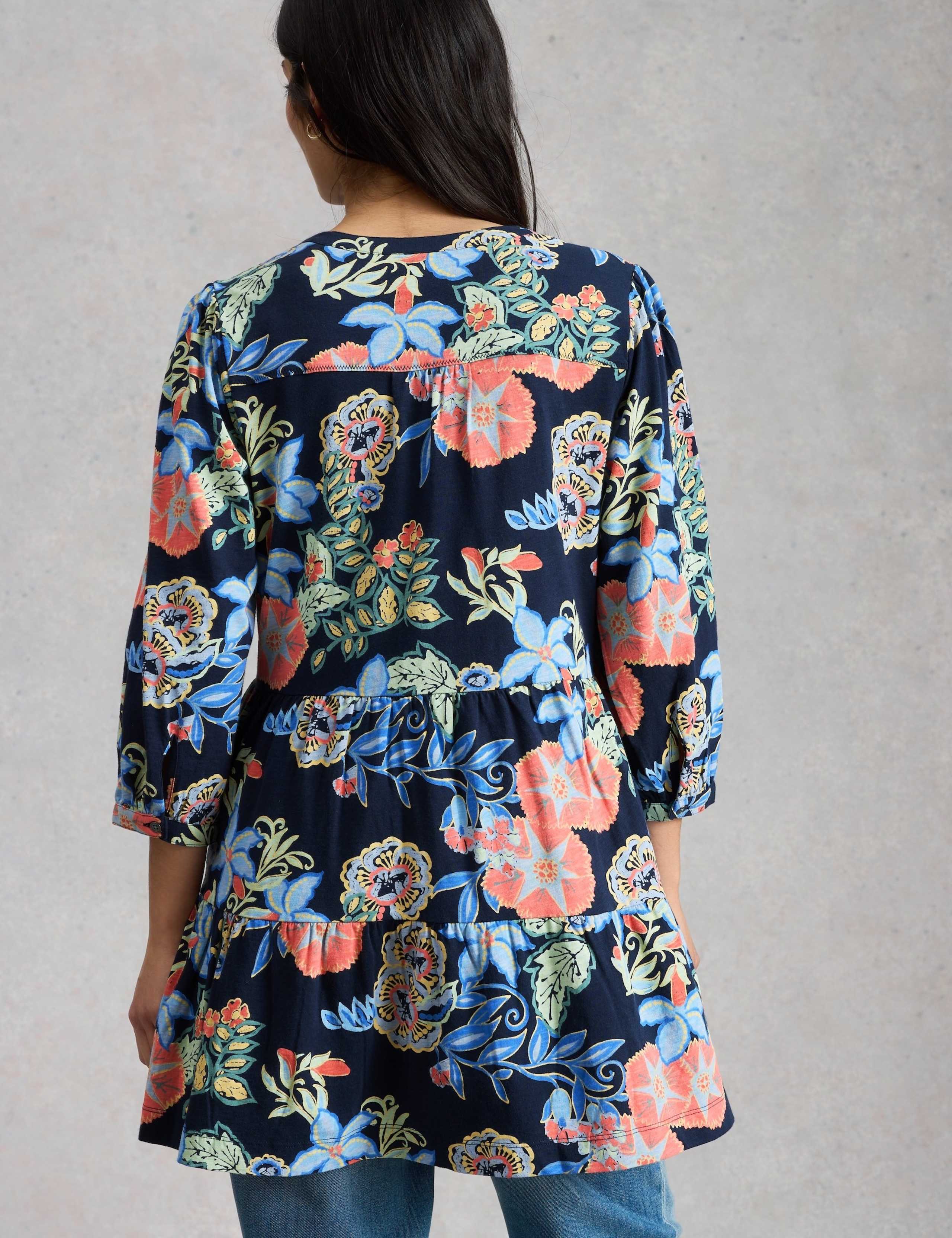 Pure Cotton Floral Notch Neck Tunic 4 of 6