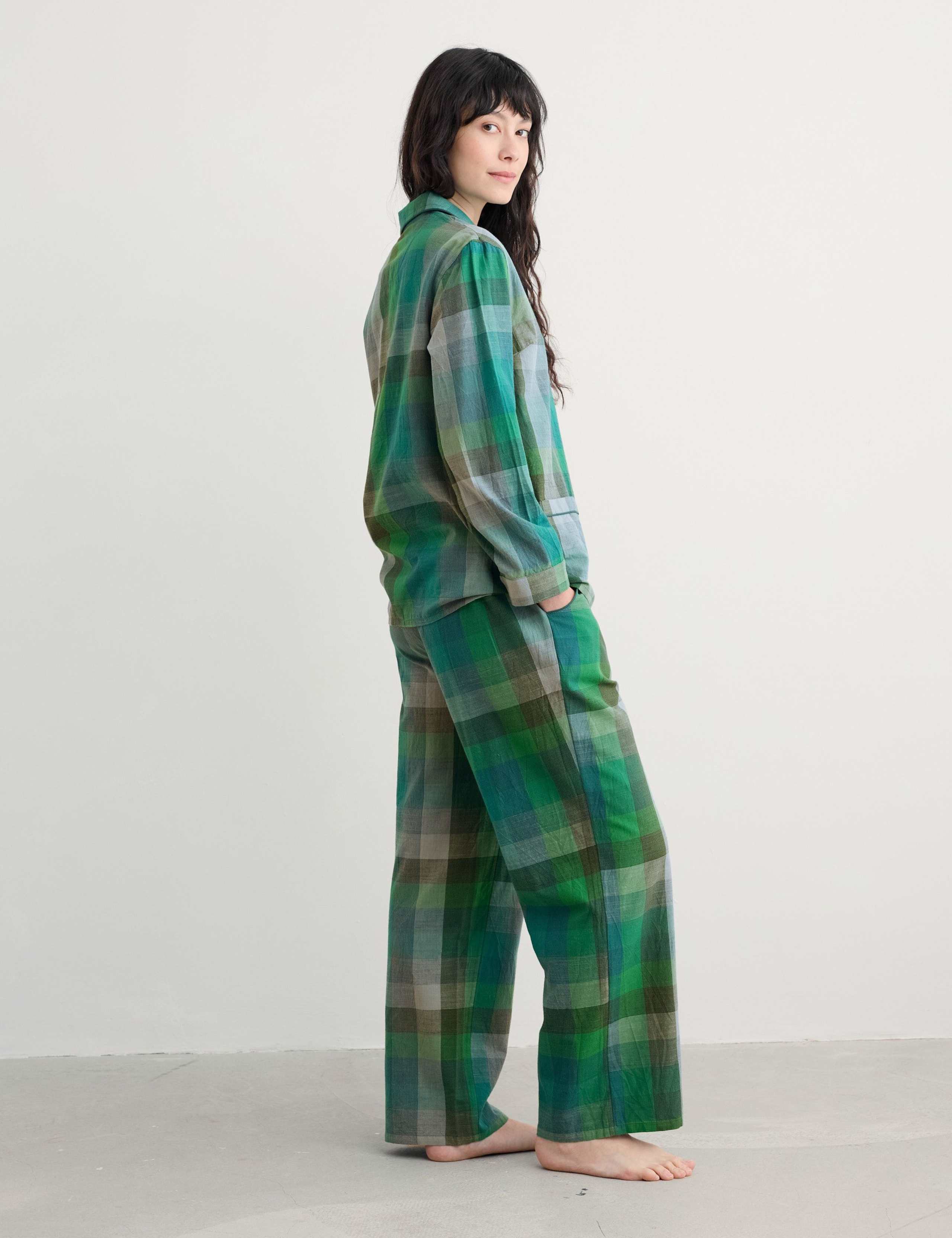 Pure Cotton Check Pyjama Set 3 of 5