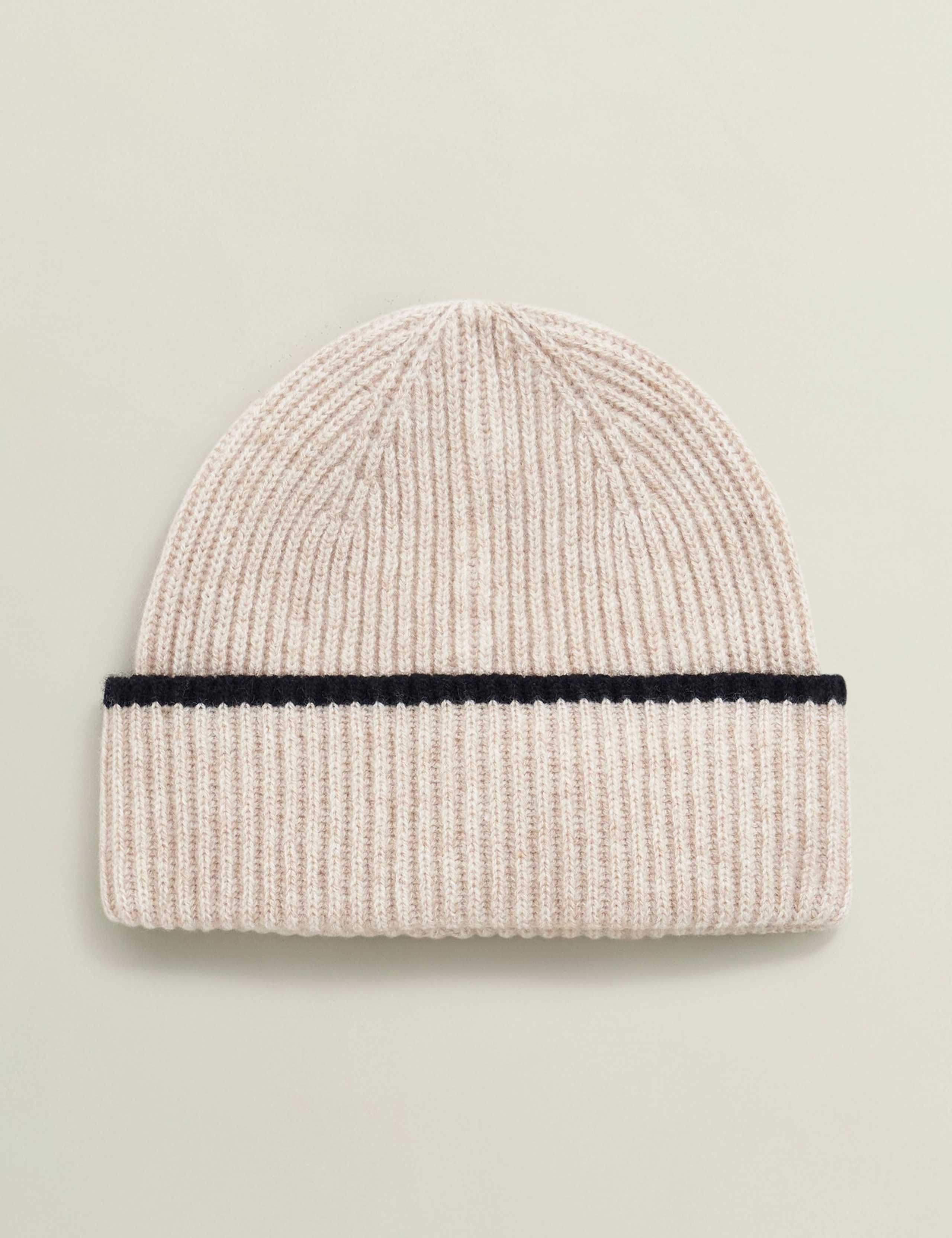 Pure Wool Knitted Beanie Hat 1 of 3