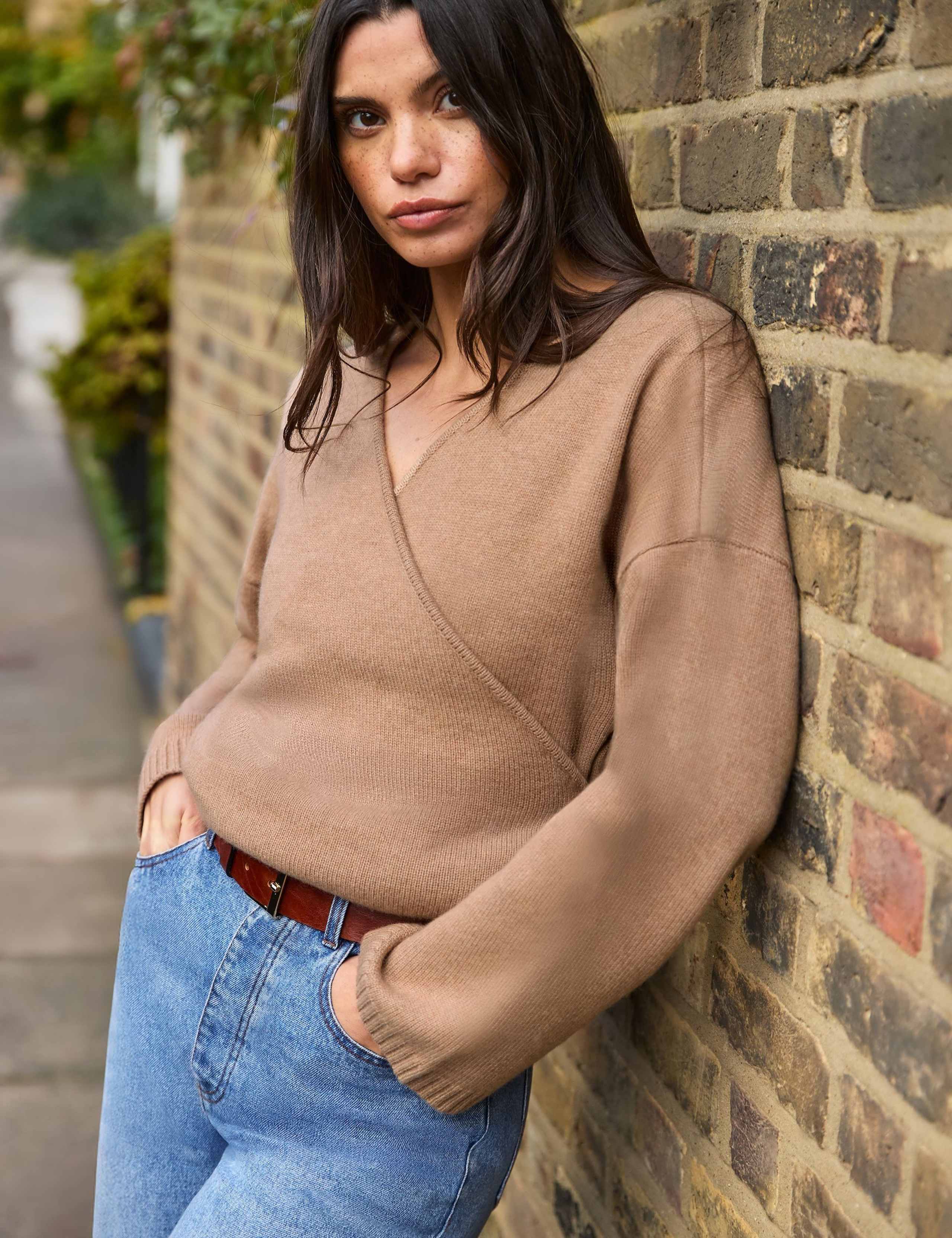 Wool Blend Wrap Cardigan with Cashmere 3 of 5