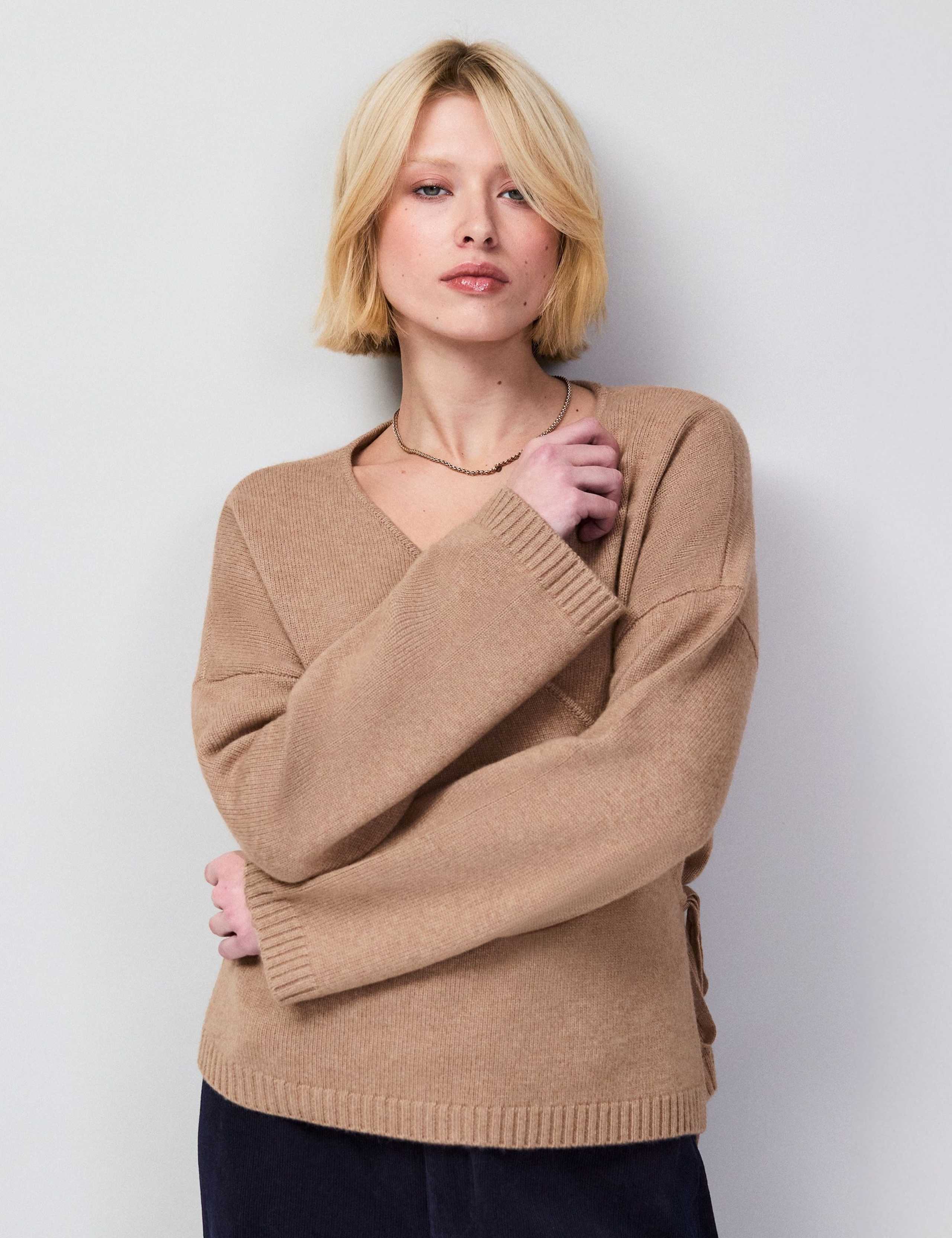 Wool Blend Wrap Cardigan with Cashmere 4 of 5