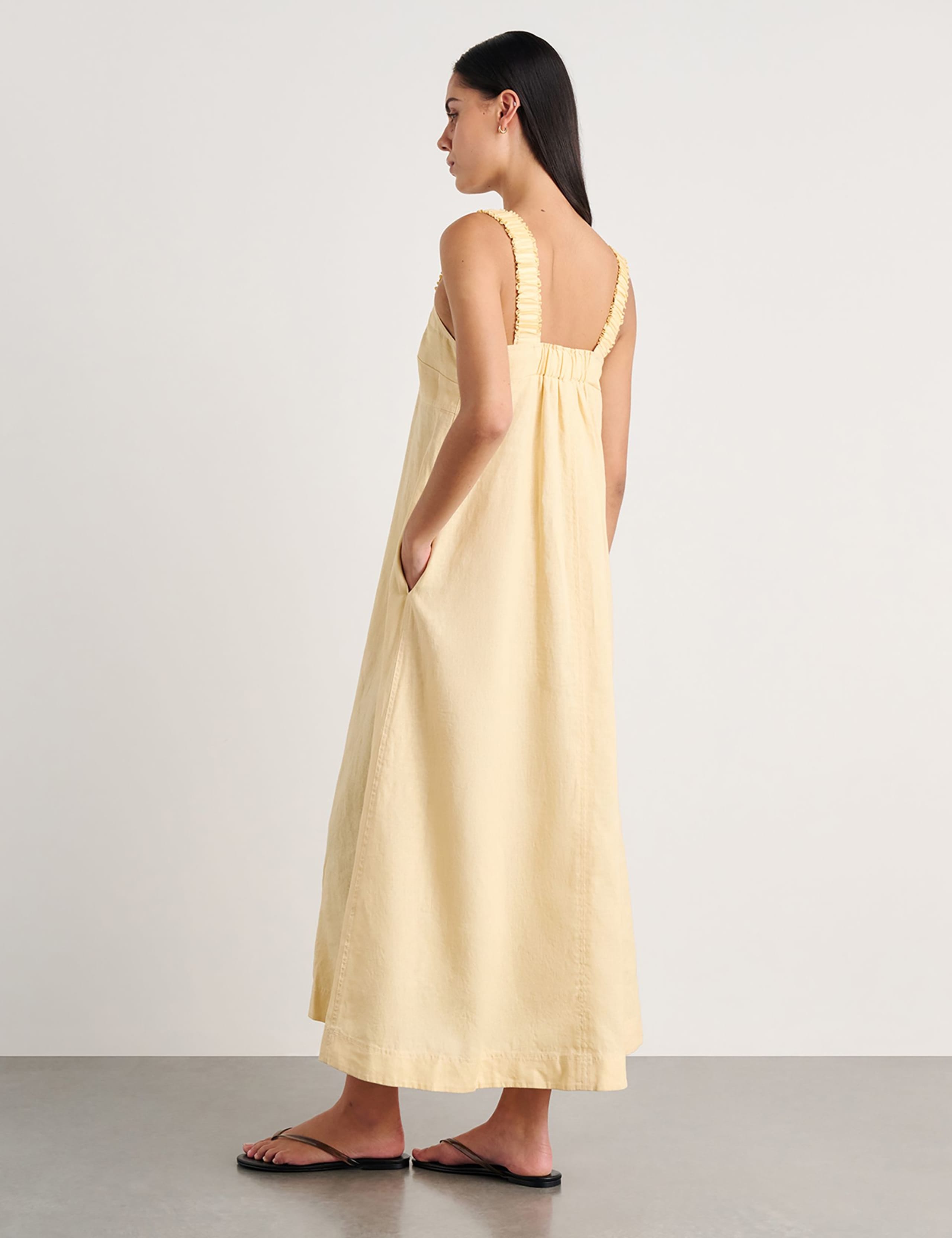 Pure Linen Maxi Smock Dress 2 of 5