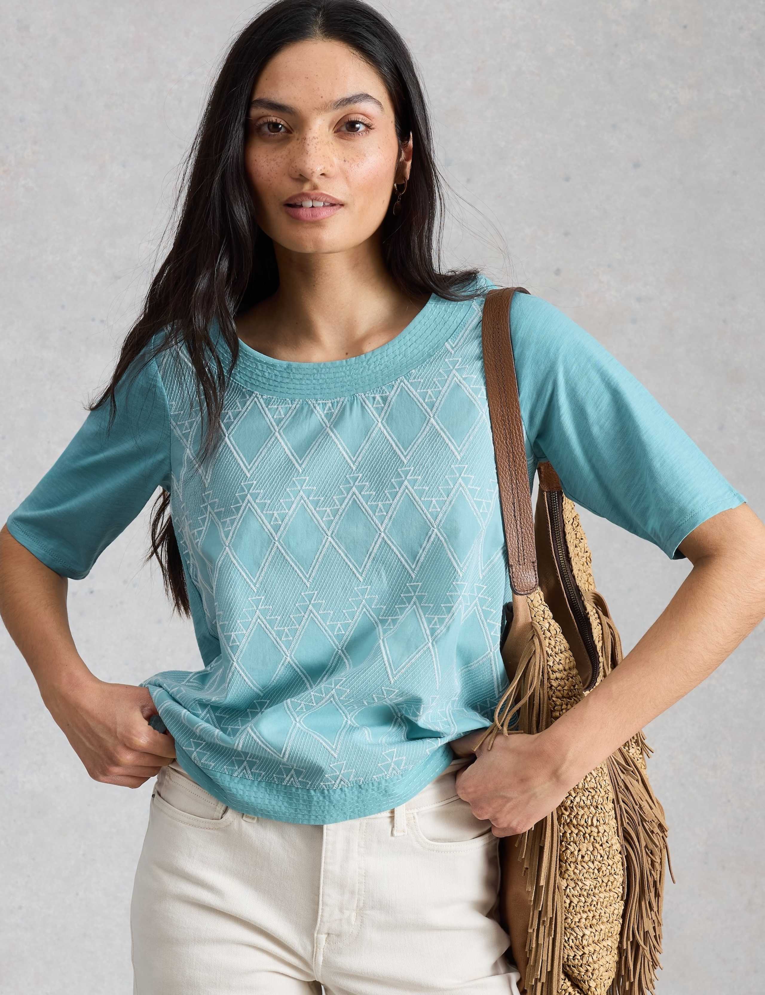 Pure Cotton Embroidered T-Shirt 3 of 6