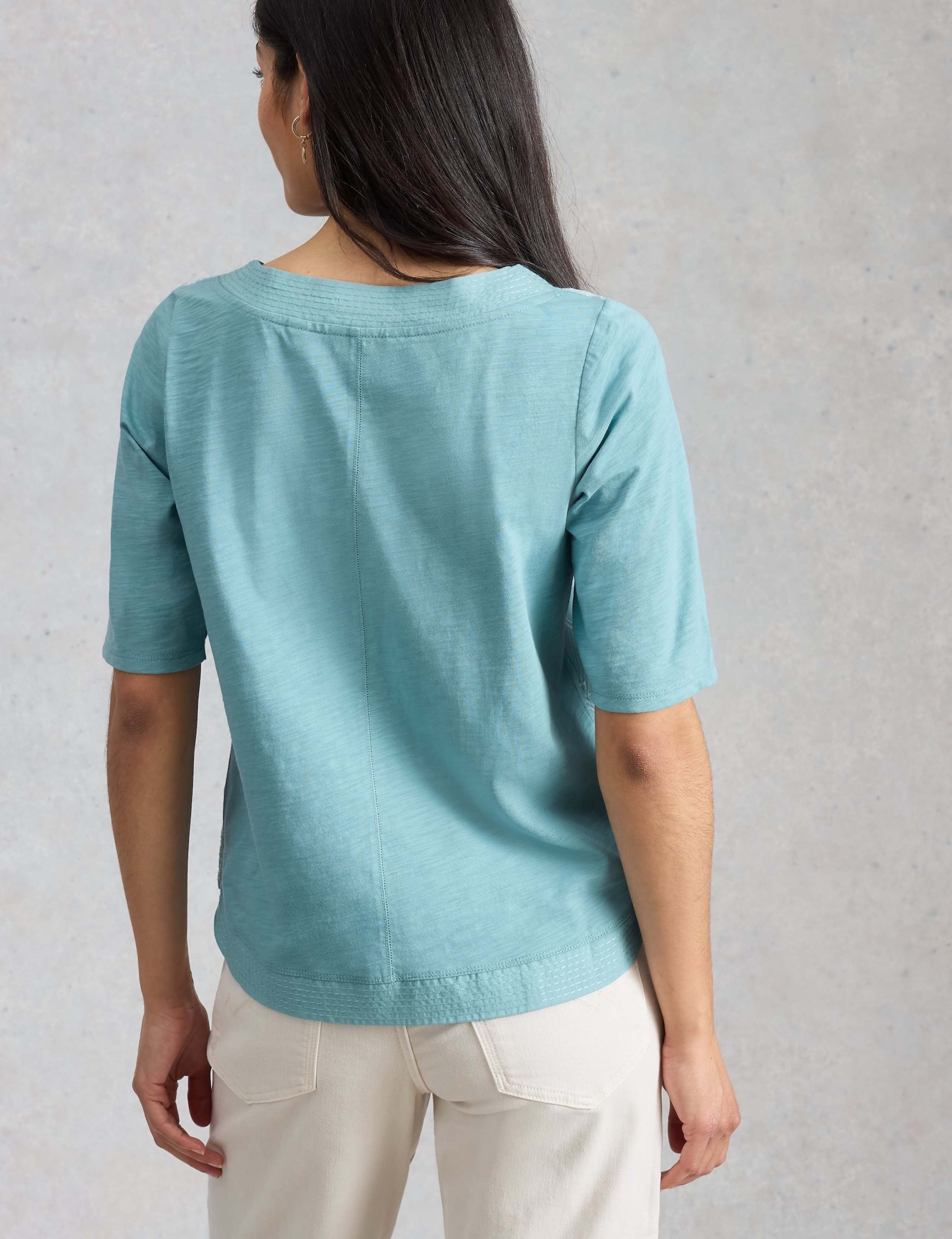 Pure Cotton Embroidered T-Shirt 4 of 6