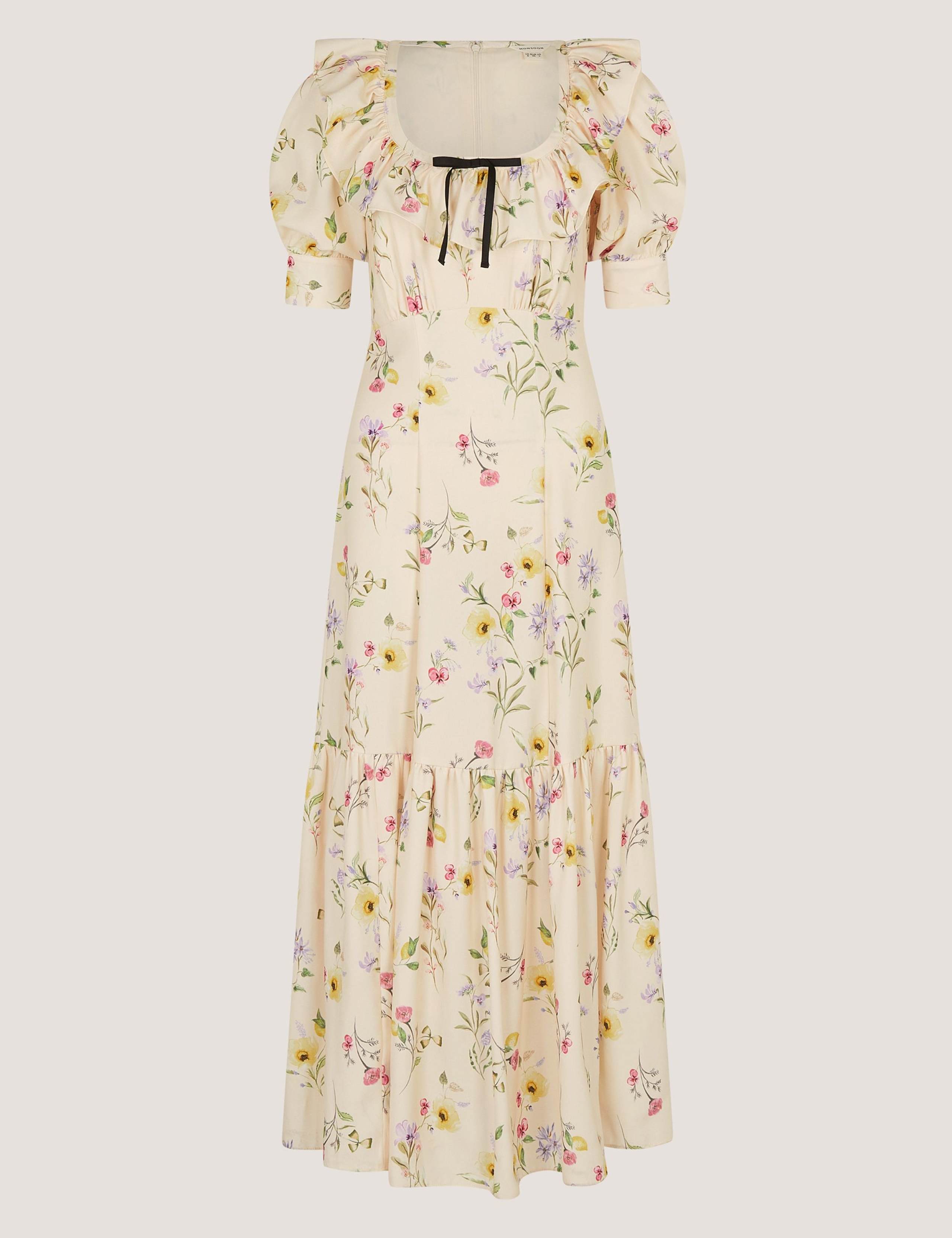 Floral Scoop Neck Midi Tea Dress 2 of 5
