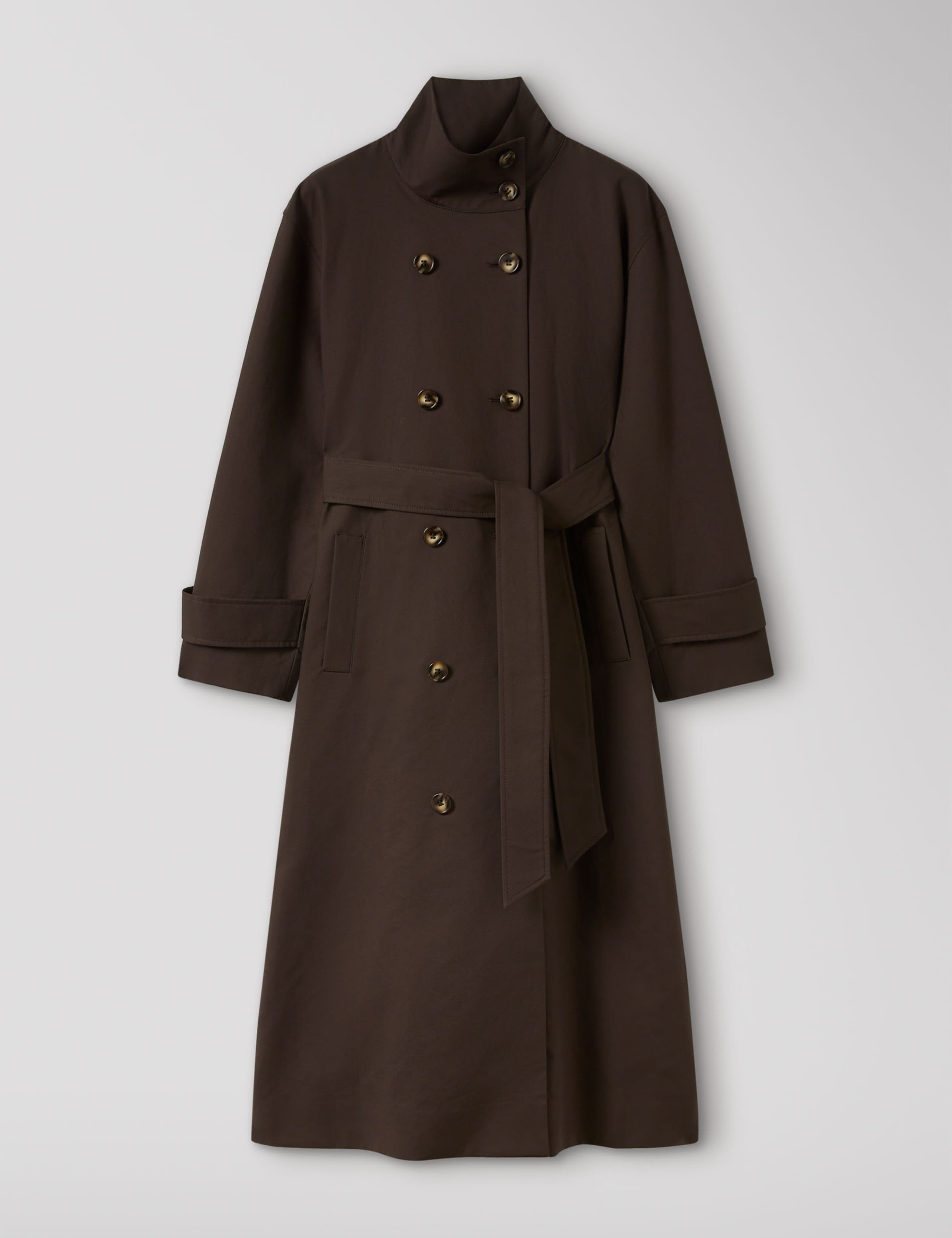 Pure Cotton Funnel Neck Longline Trench Coat 2 of 6