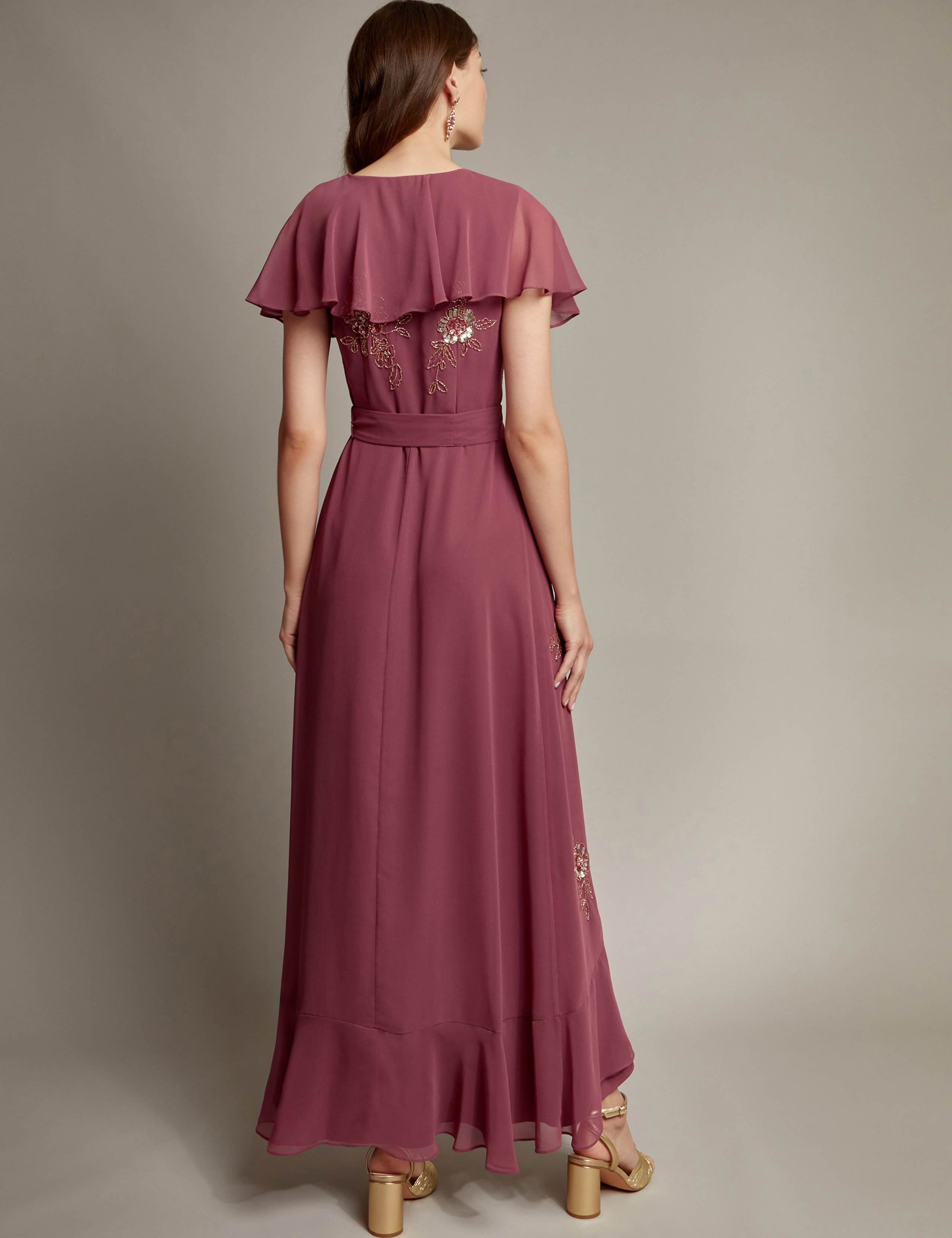 Floral Embellished V-Neck Midi Wrap Dress 5 of 5