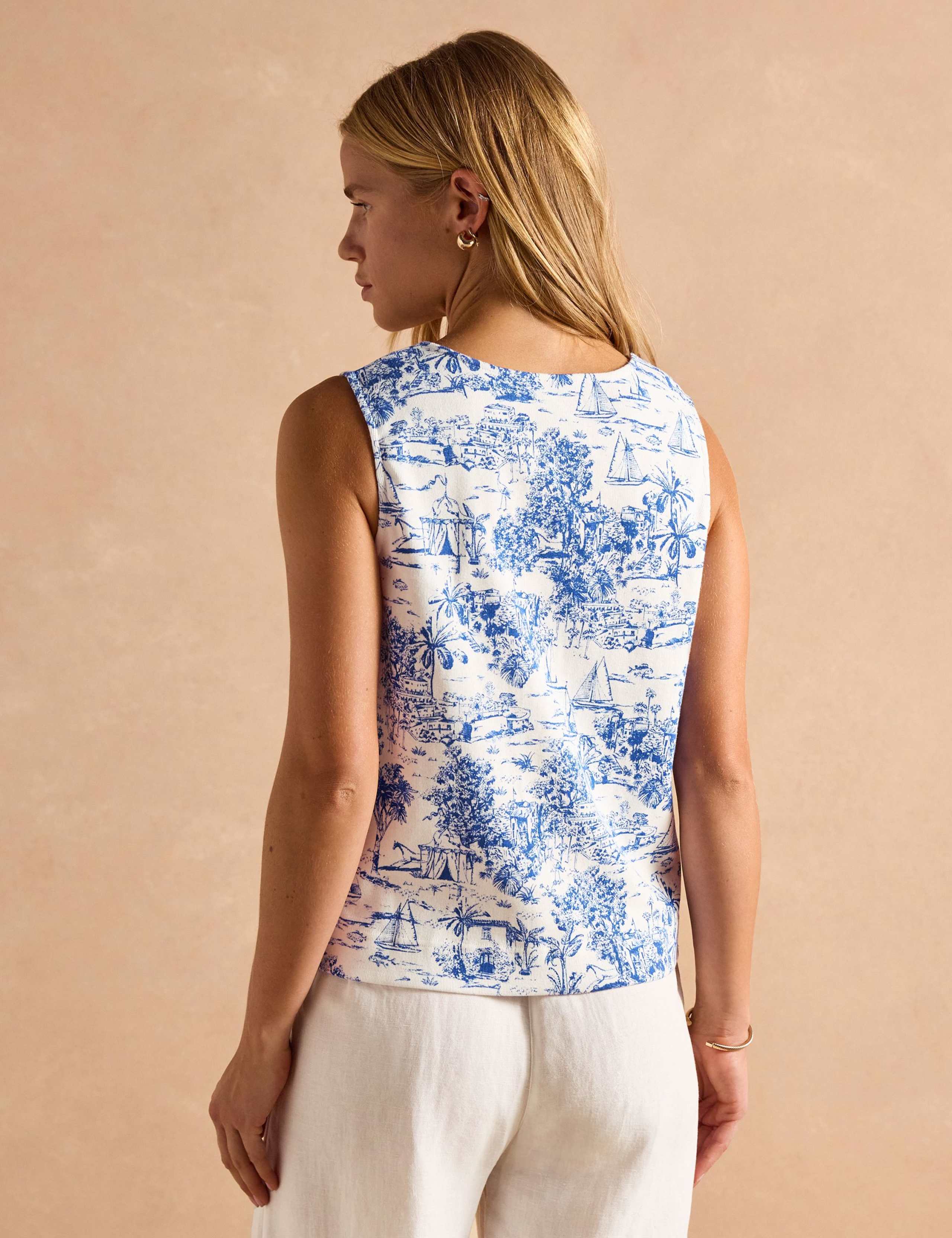 Pure Cotton Printed Vest Top 2 of 8
