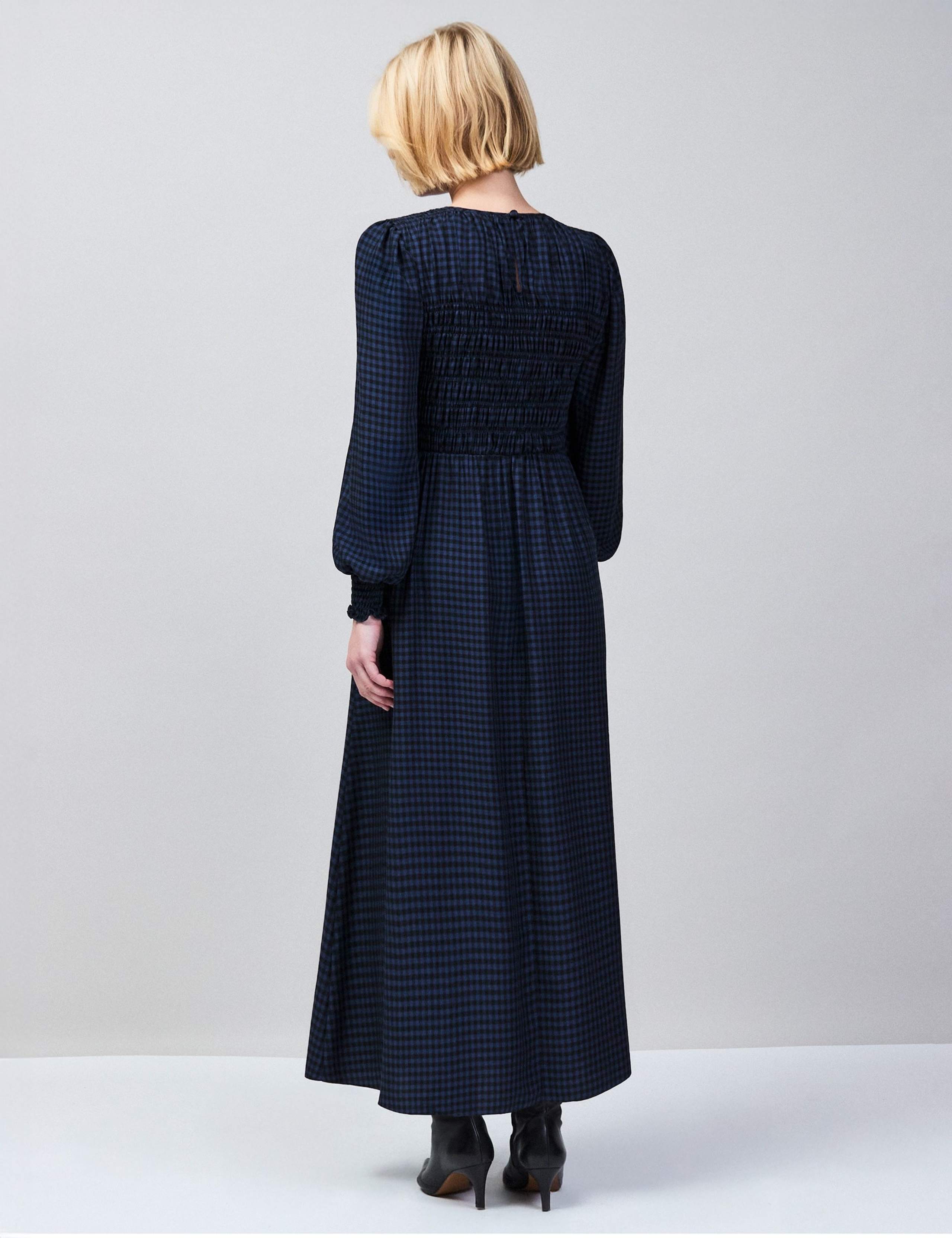 Checked Shirred Midaxi Dress 2 of 6