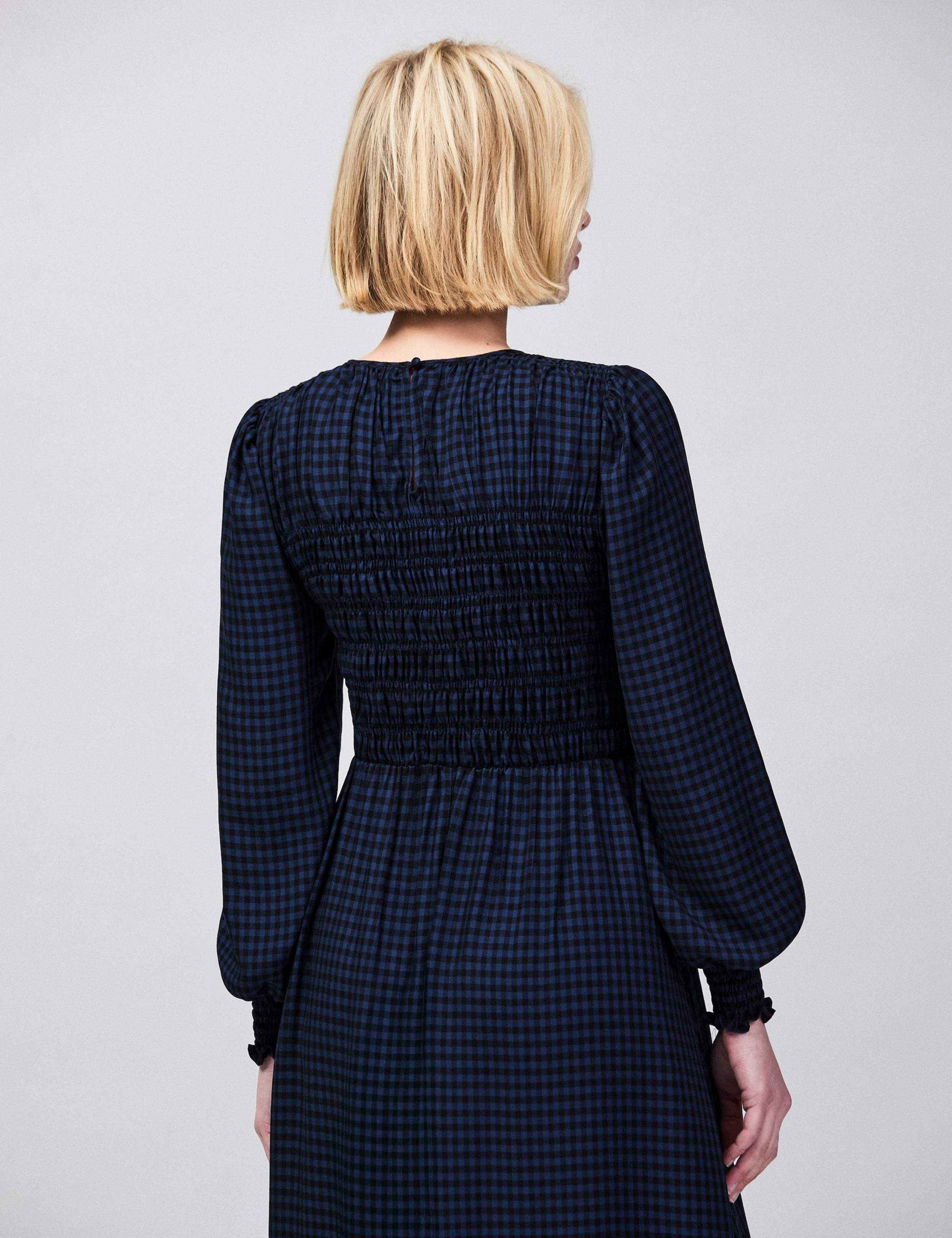 Checked Shirred Midaxi Dress 4 of 6