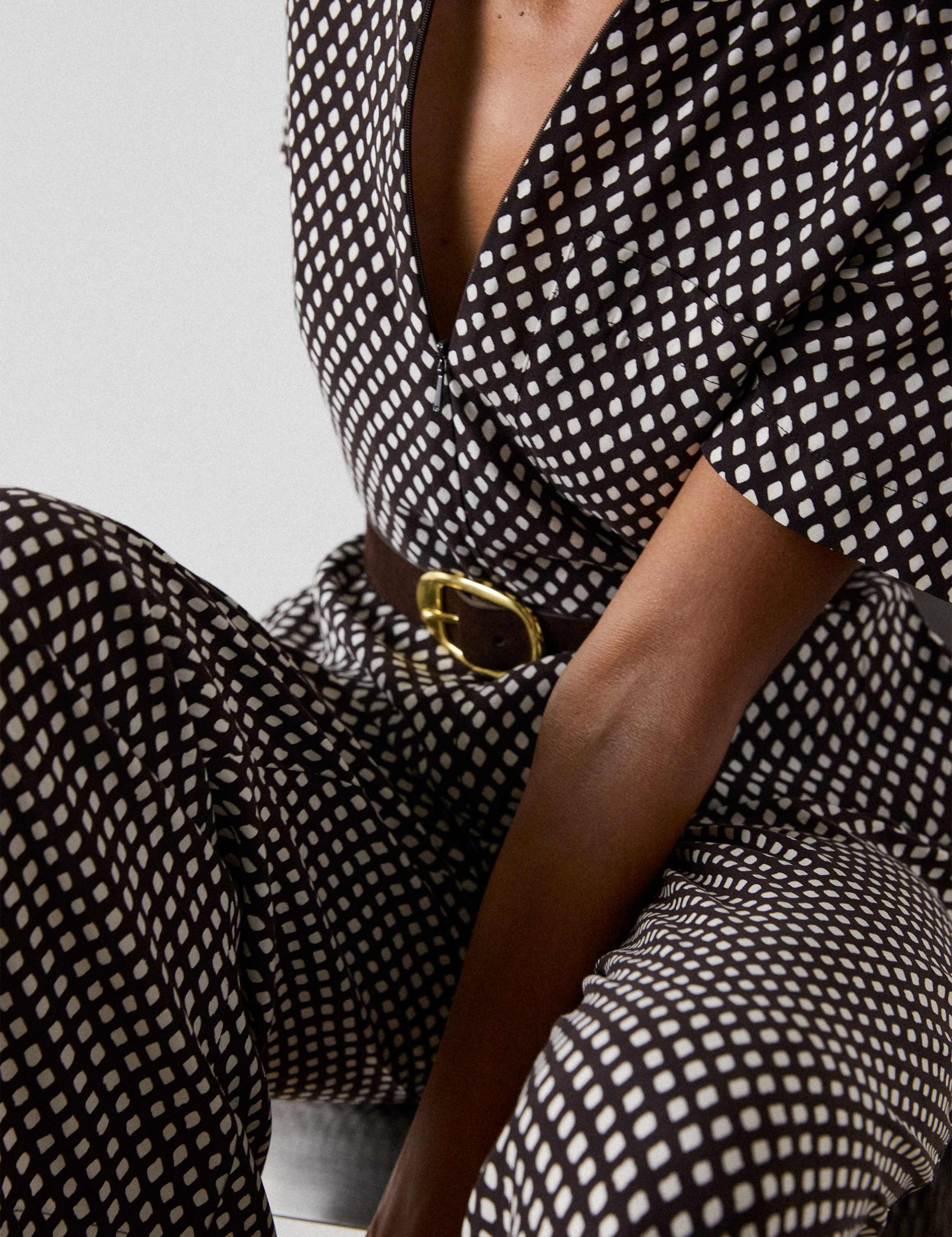 Checked Short Sleeve Jumpsuit 5 of 6