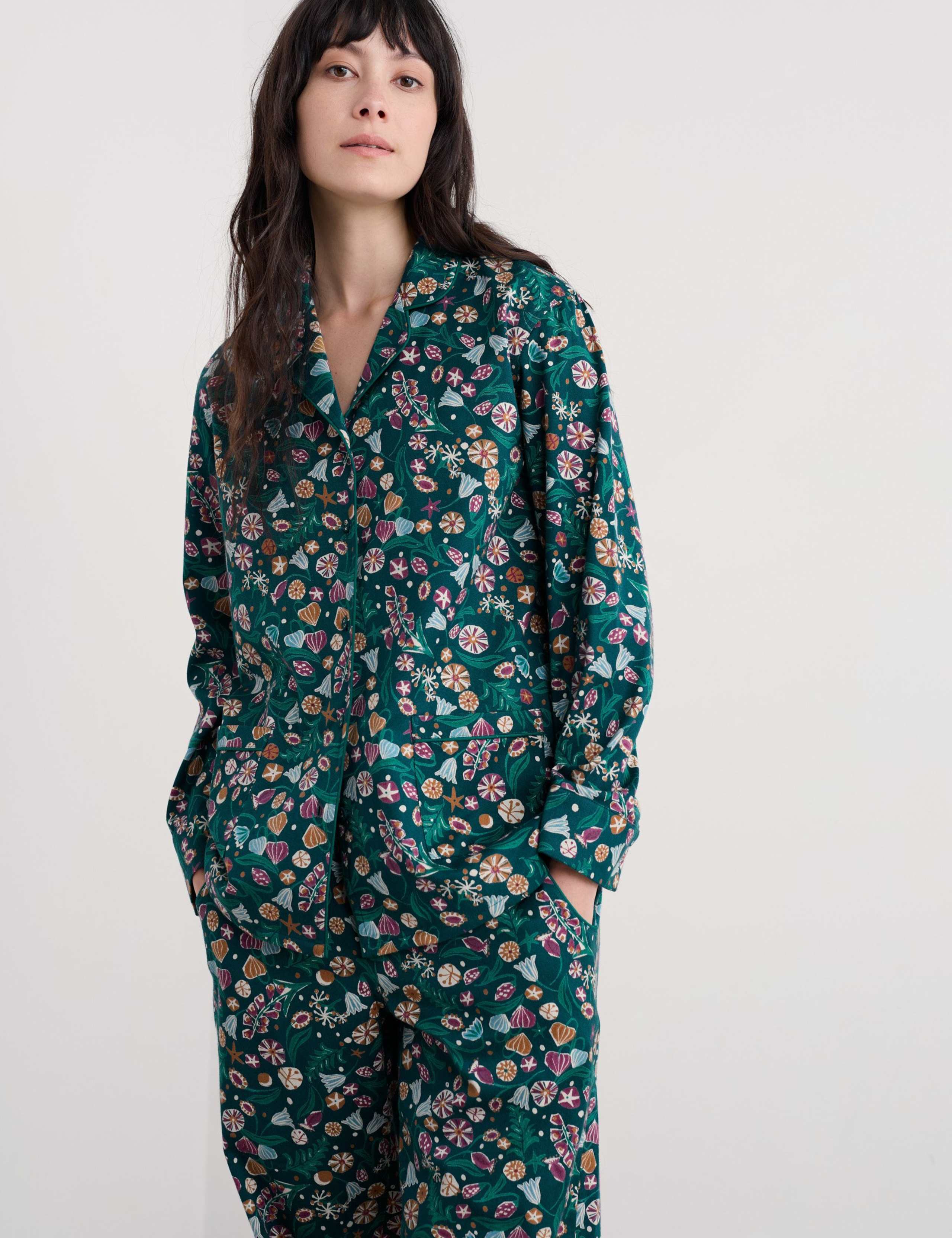 Pure Cotton Floral Print Pyjama Set 4 of 5