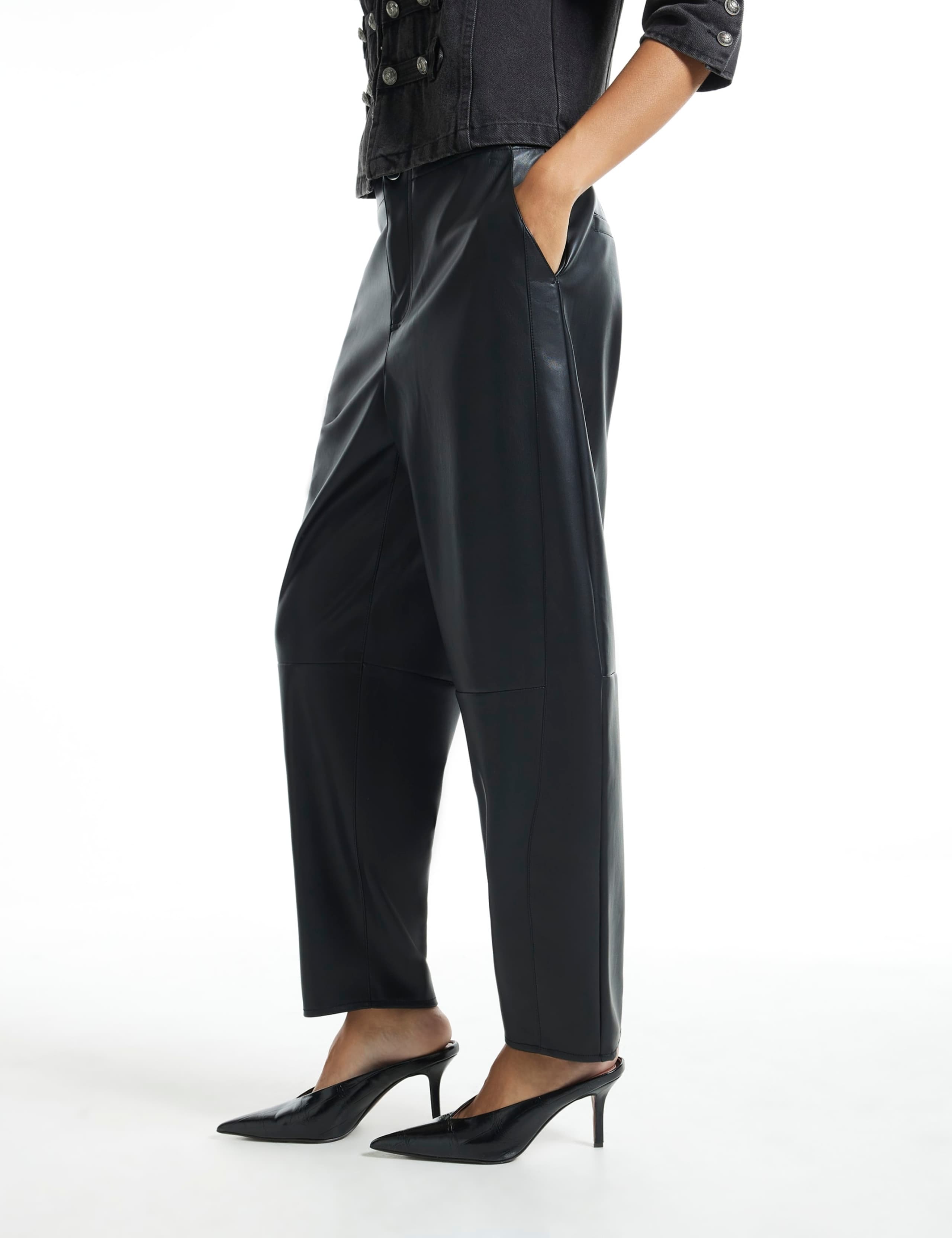 Button Front Barrel Leg Trousers 2 of 6
