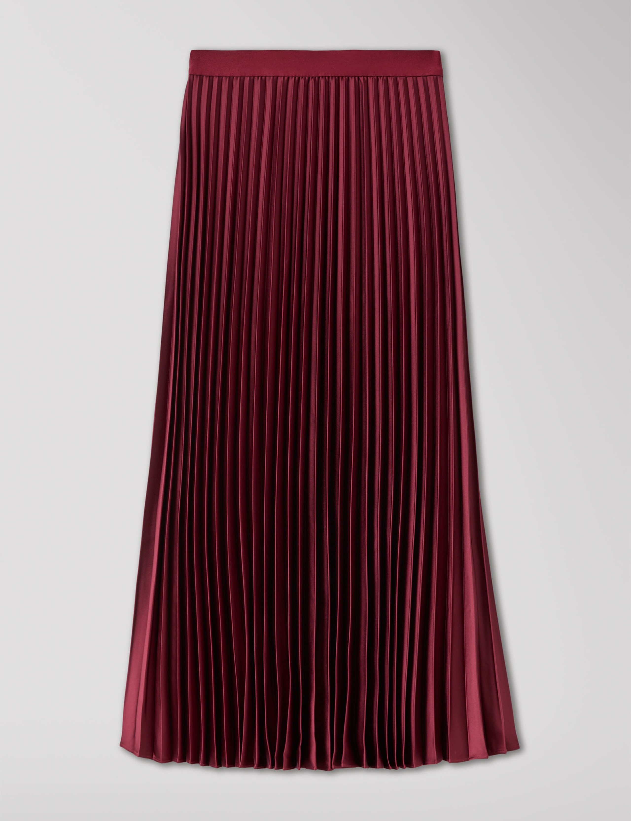 Satin Pleated Midi Skirt 2 of 6