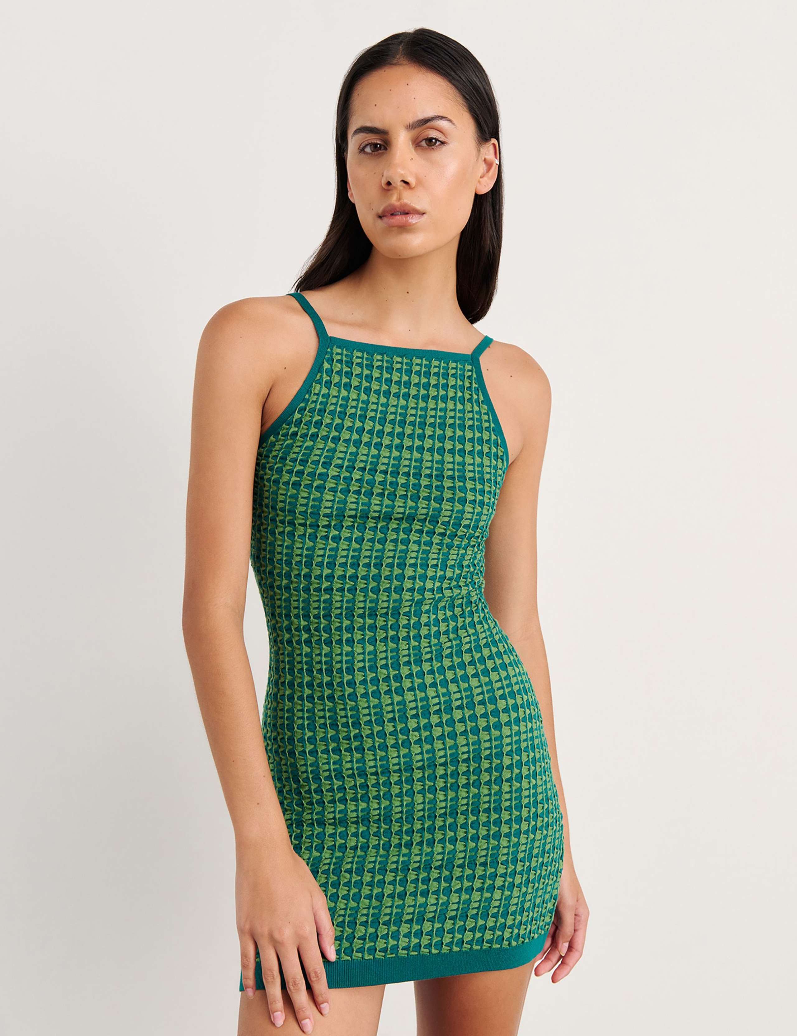 Pure Cotton Knitted Square Neck Mini Dress 3 of 6