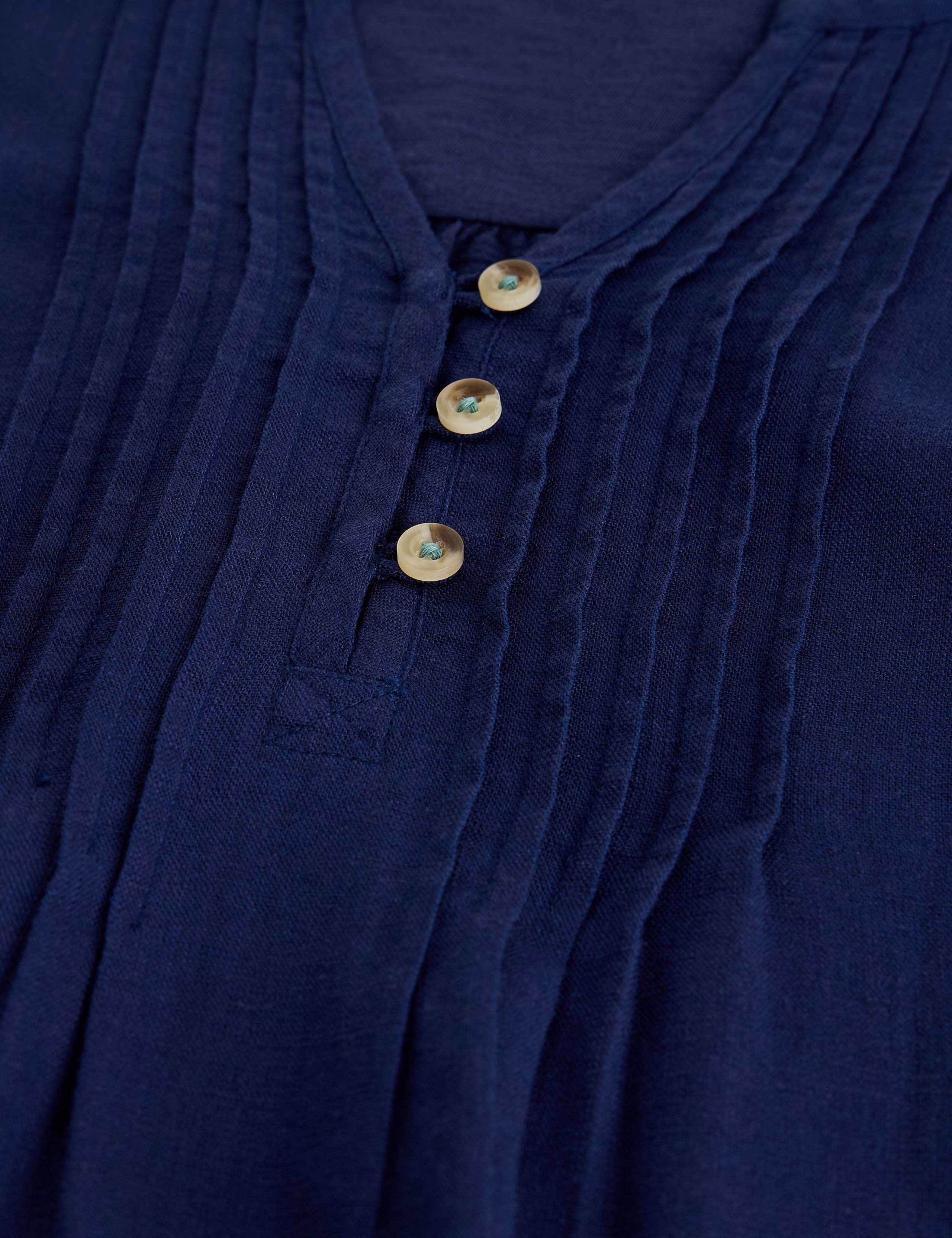 Linen Blend Notch Neck Top 6 of 6