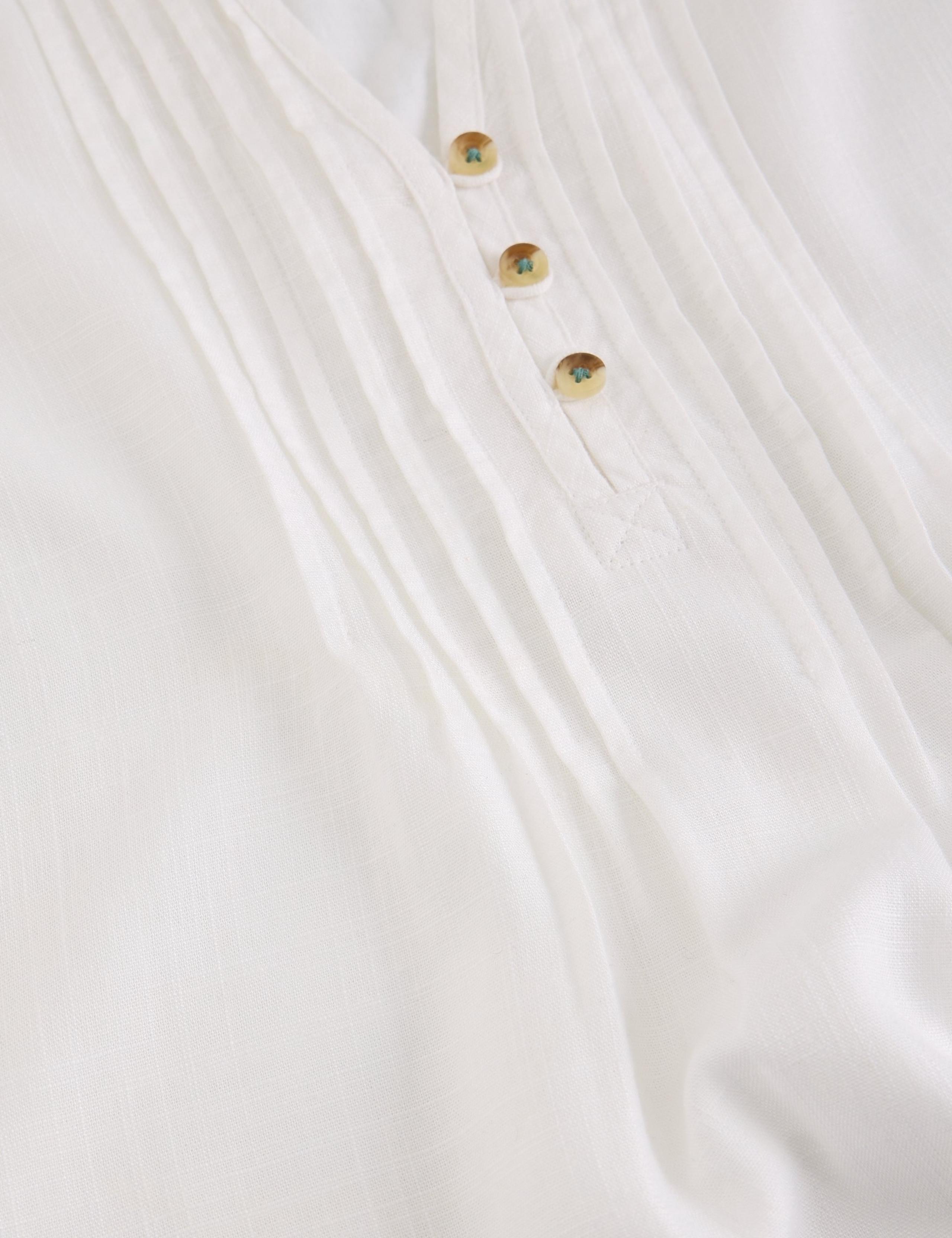 Linen Blend Notch Neck Top 6 of 6