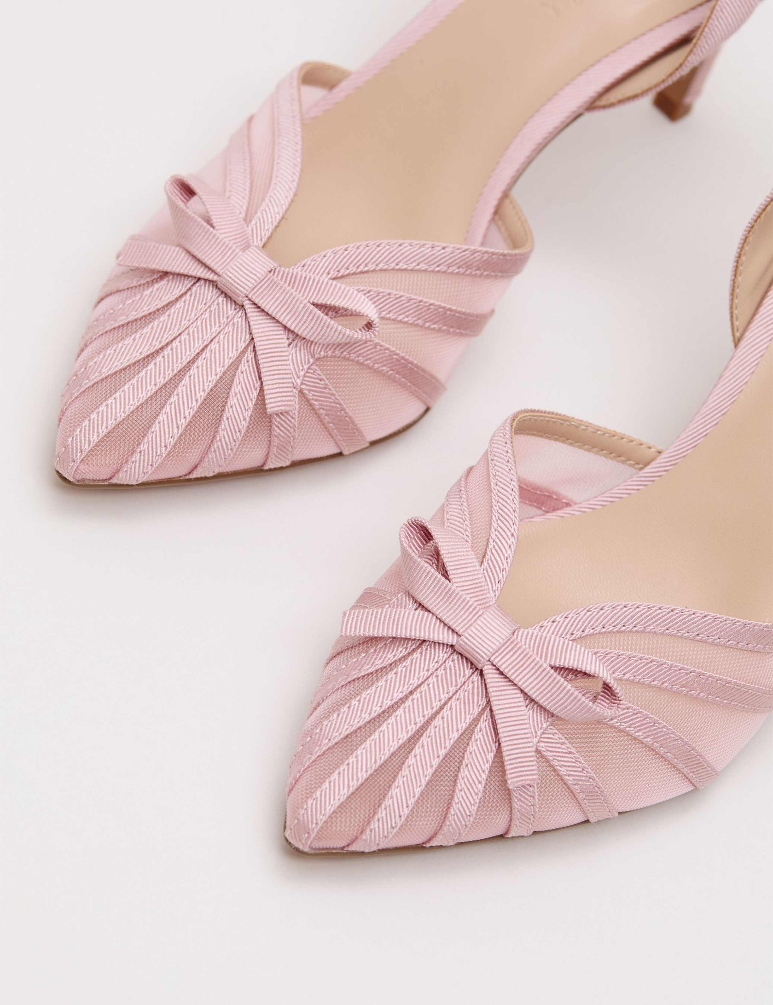 Grosgrain Stiletto Heel Slingback Sandals 6 of 9