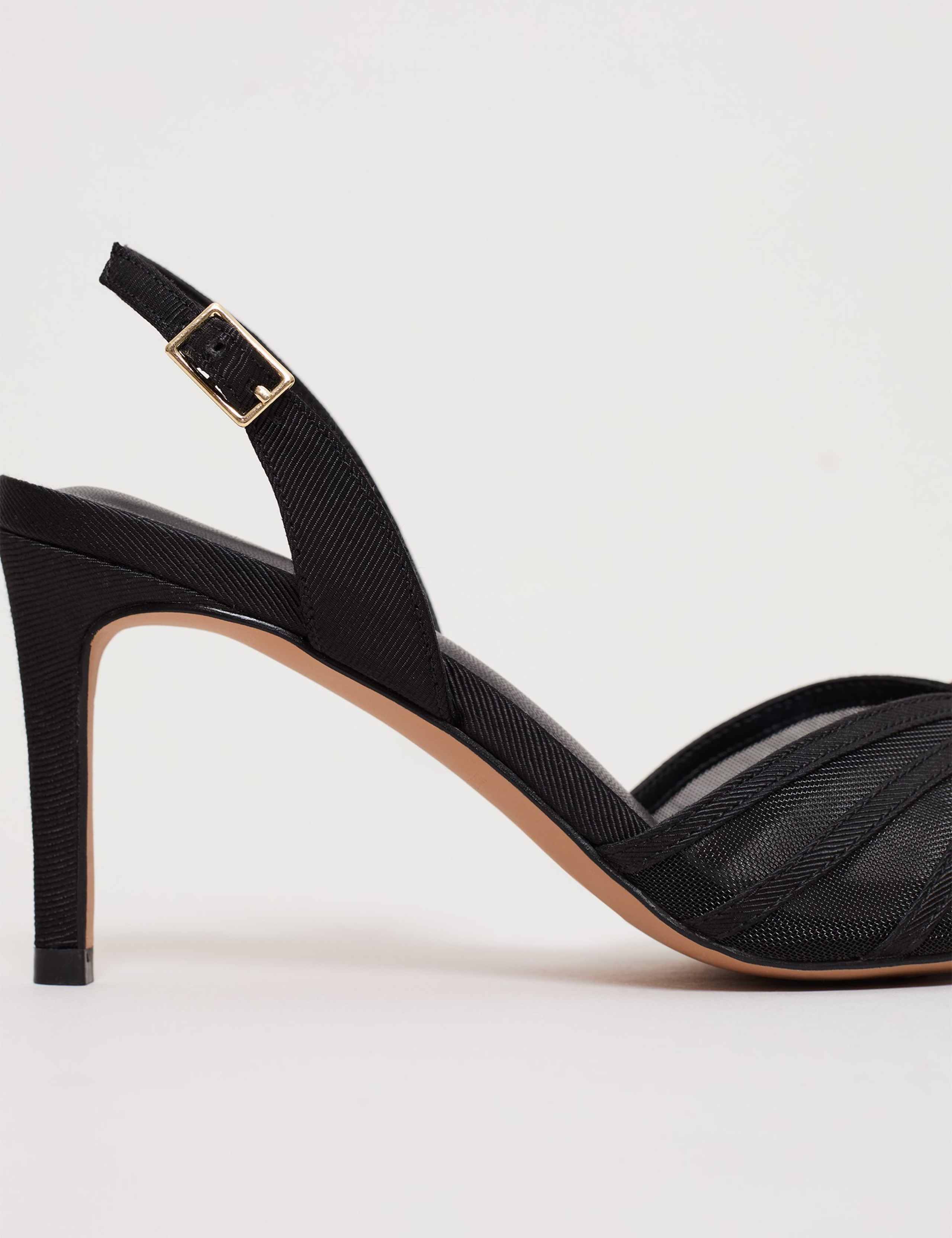 Grosgrain Stiletto Heel Slingback Sandals 5 of 9