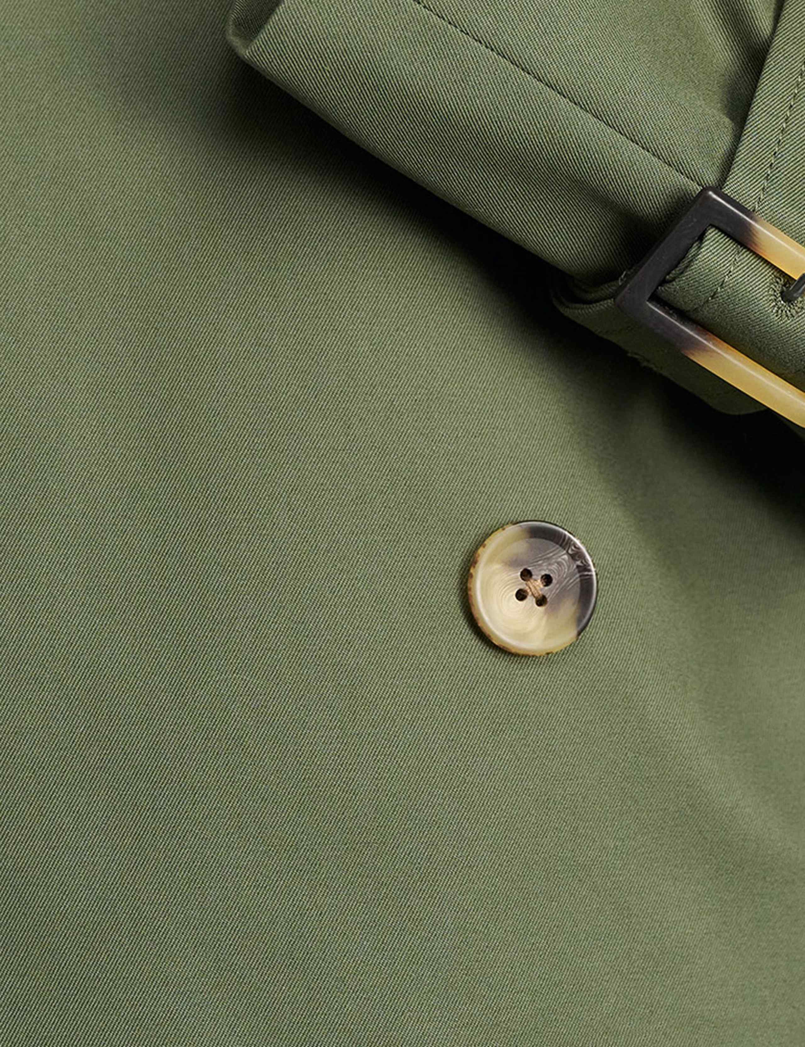 Pure Cotton Double Breasted Cropped Trench Coat 3 of 8