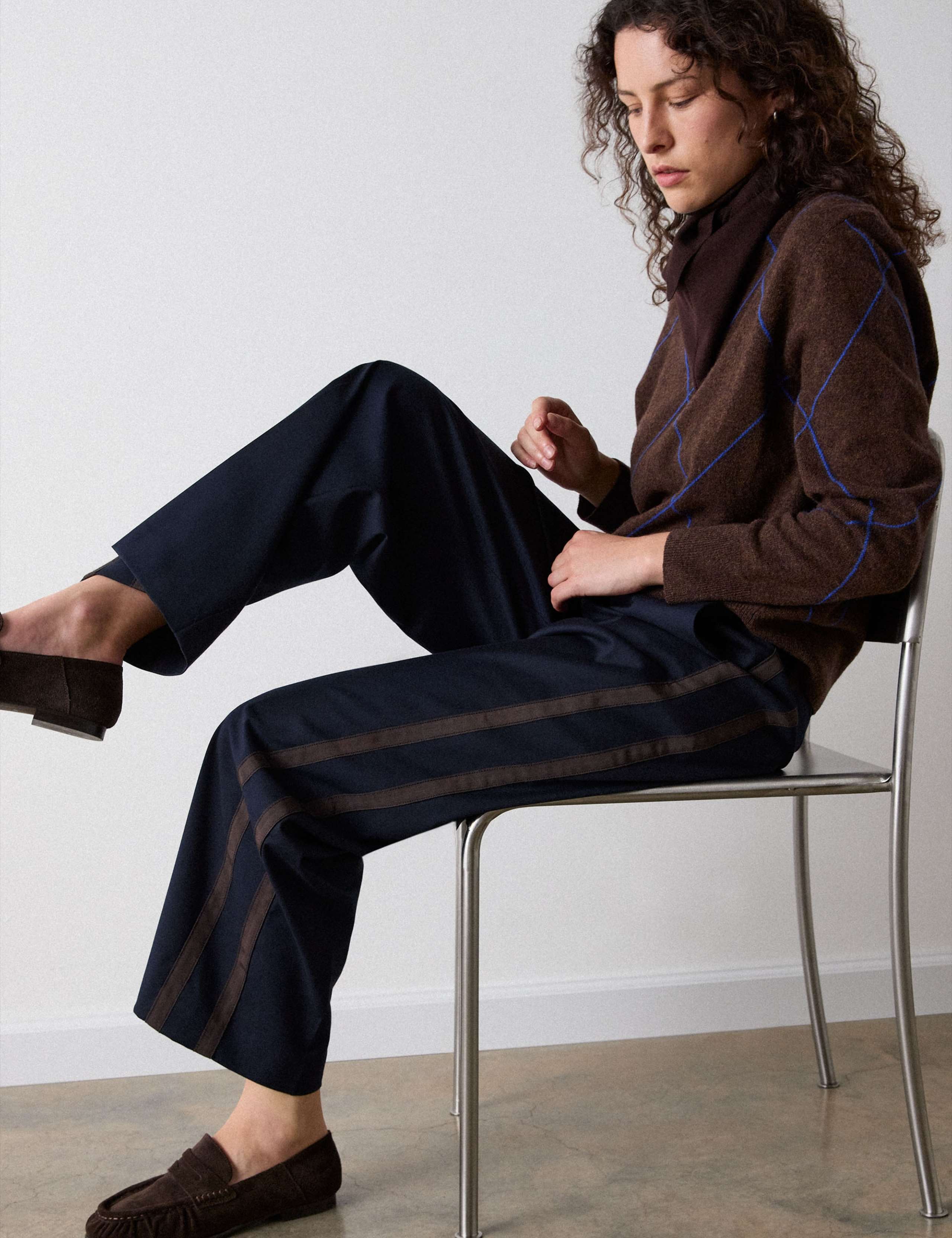 Side Stripe Straight Leg Trousers 1 of 6