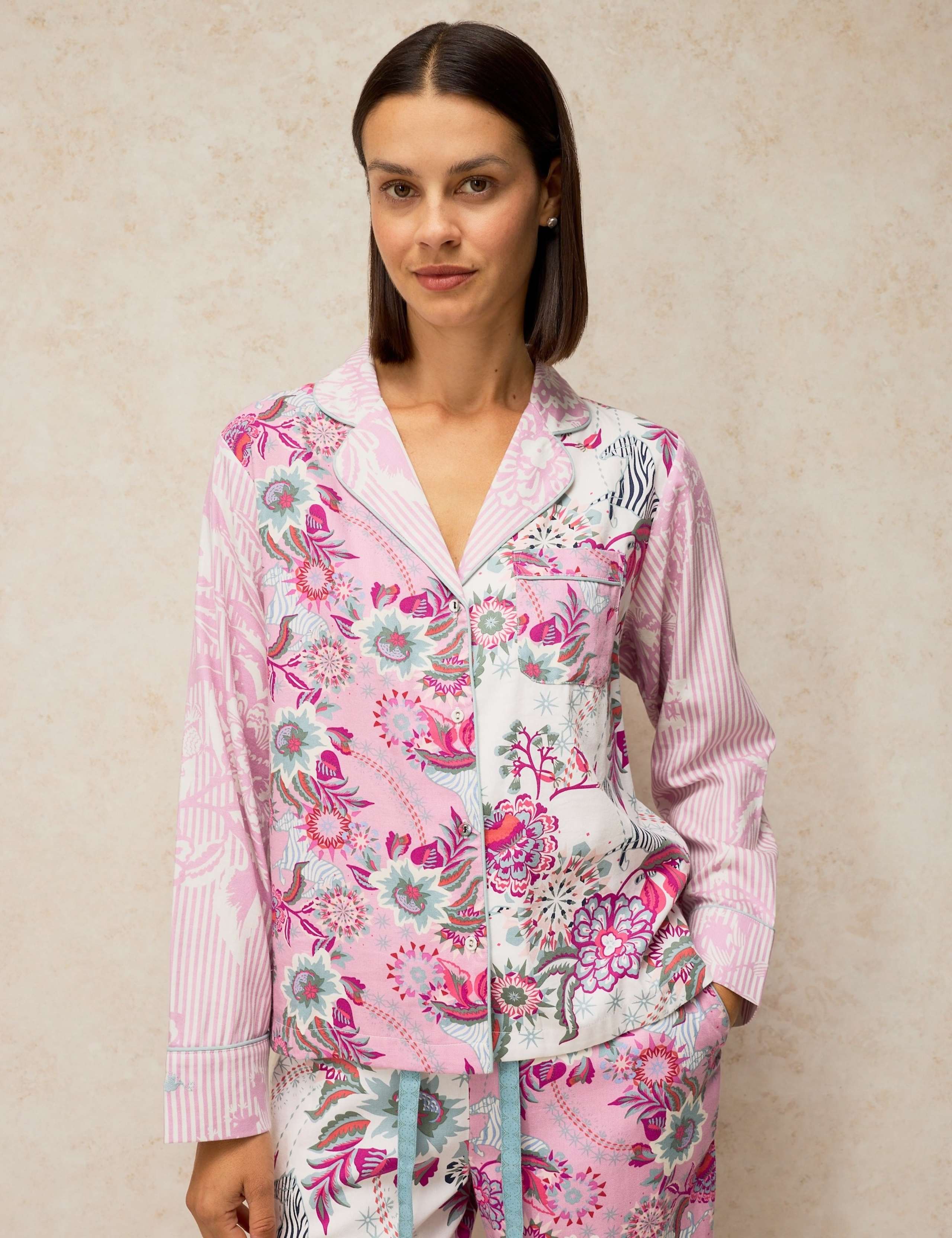 Cotton Rich Printed Pyjama Top 1 of 6