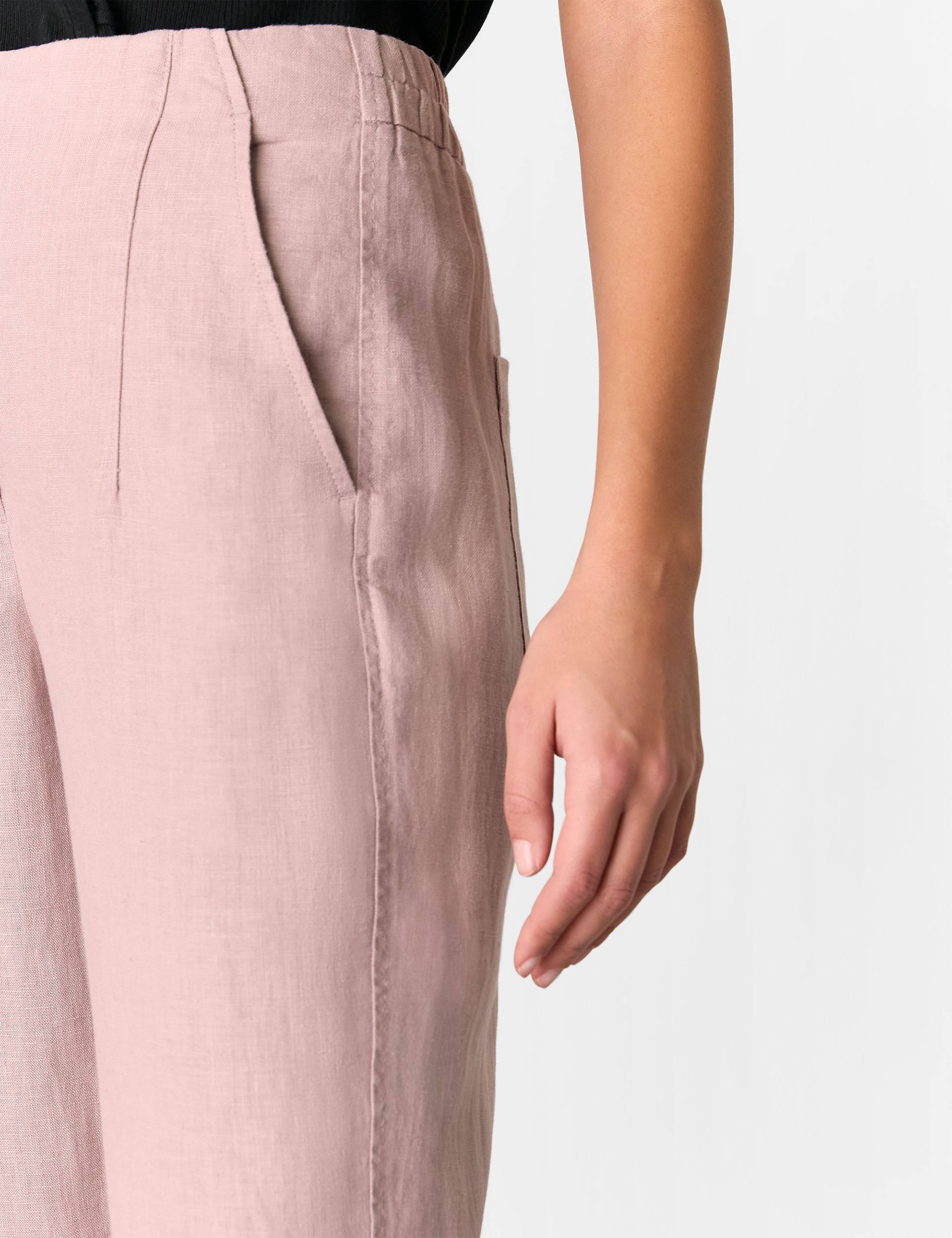 Pure Linen Tapered Ankle Grazer Trousers 3 of 3