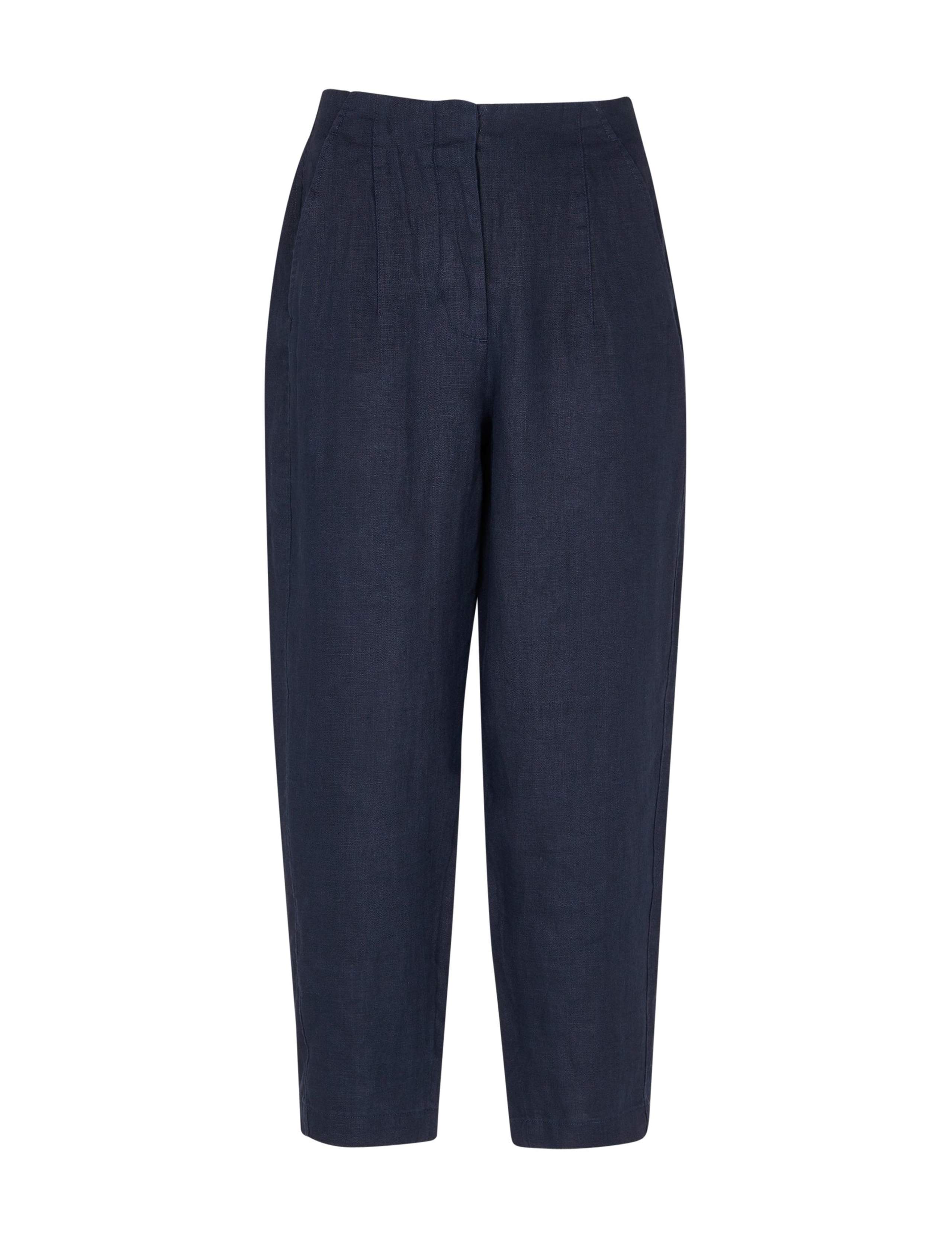Pure Linen Tapered Ankle Grazer Trousers 2 of 4